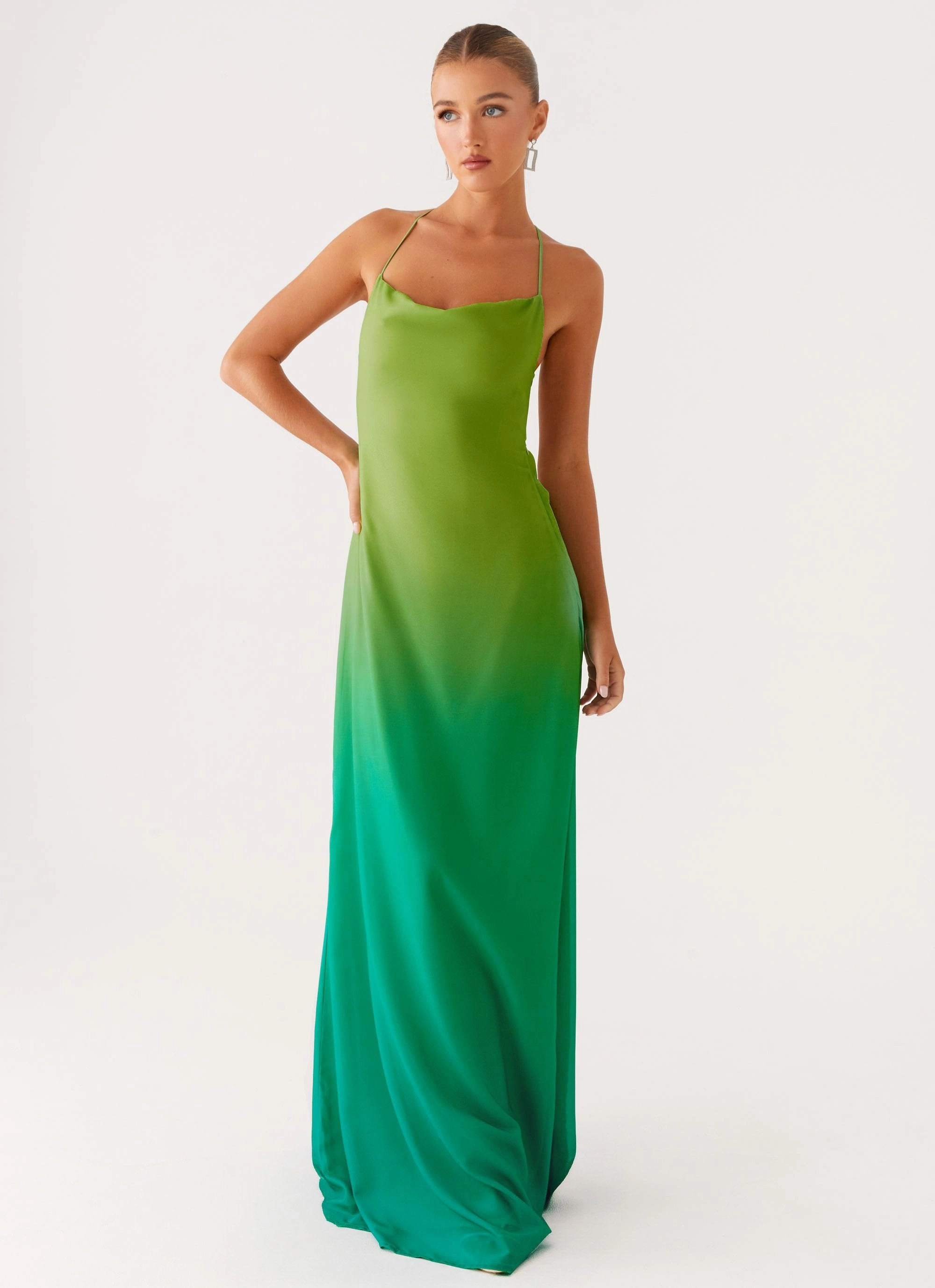Flattering Fit Wear Opposites Attract Maxi Dress - Green Ombre