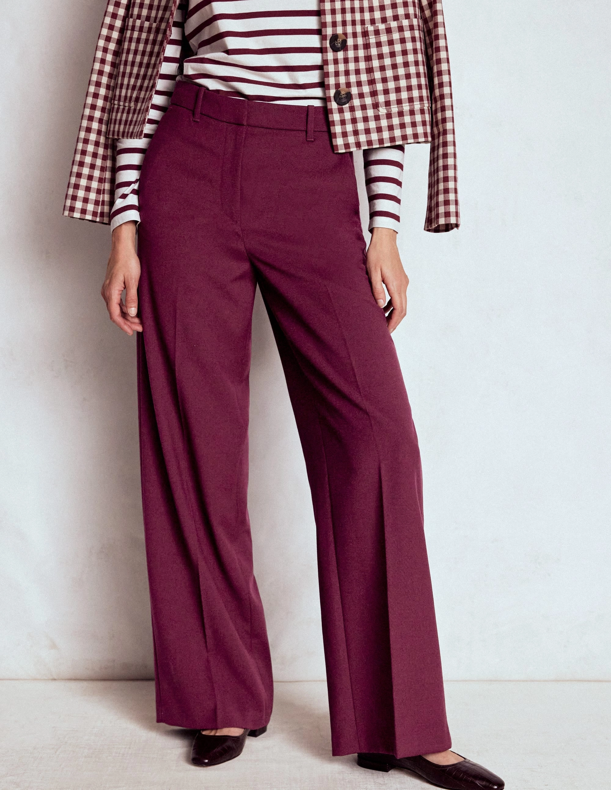Belgravia Tailored Trousers-Deep Wisteria Seamless Waistband Low Profile Fasteners