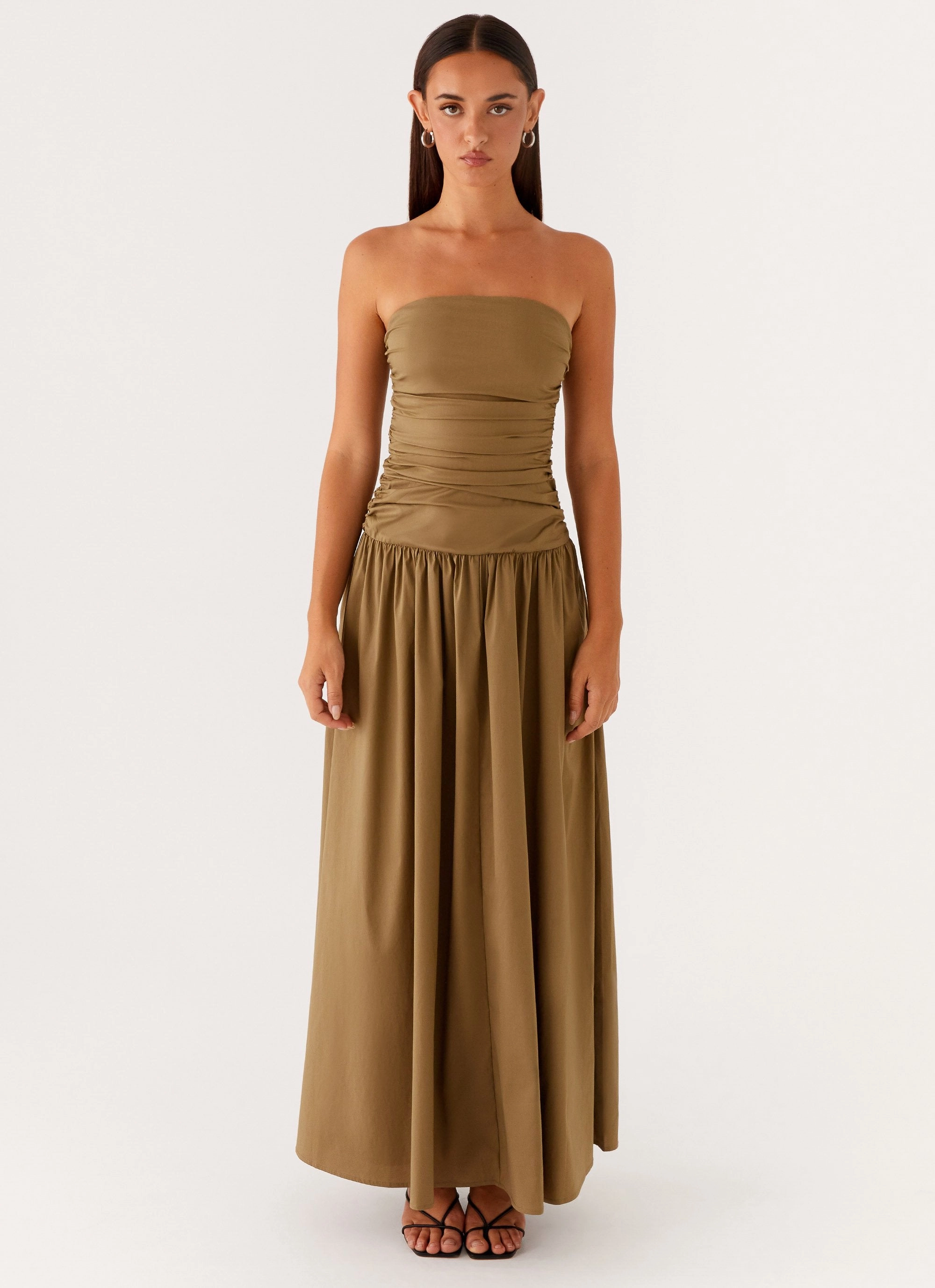 Carmel Maxi Dress - Khaki sophisticated appearance