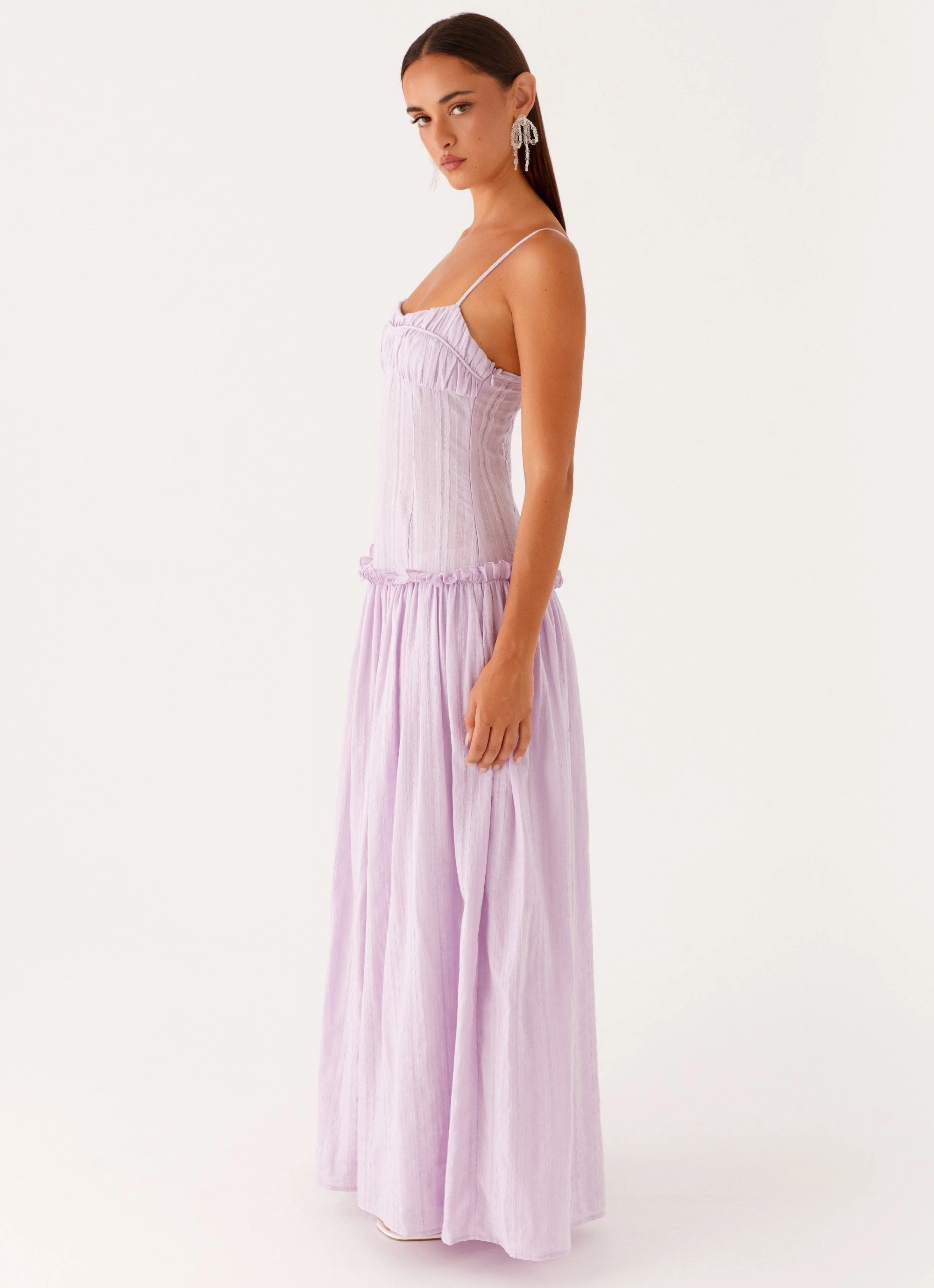 Jacinda Drop Waist Maxi Dress - Lavender Stylish Touch