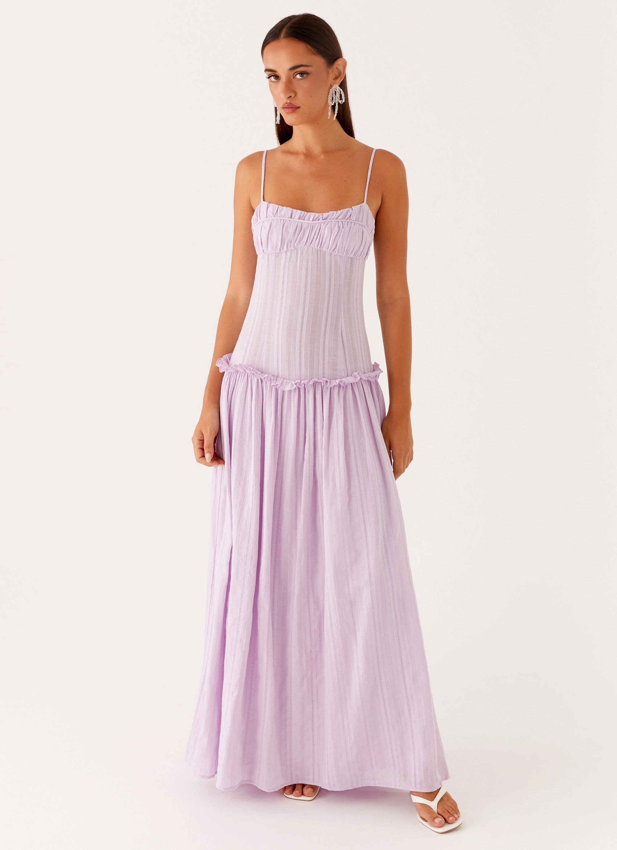 Lounge Mode Lounge Moment Jacinda Drop Waist Maxi Dress - Lavender