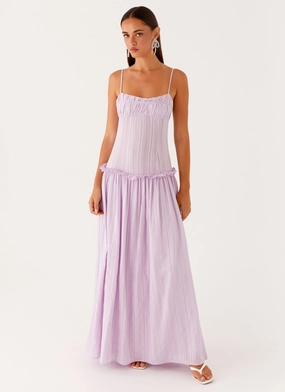 Lounge Mode Lounge Moment Jacinda Drop Waist Maxi Dress - Lavender