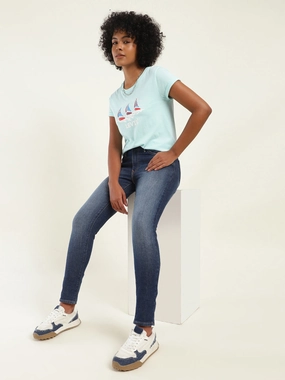 Morning Stroll Music Event Office Wear Women's 711 Blue Skinny Fit Mid Rise Jeans