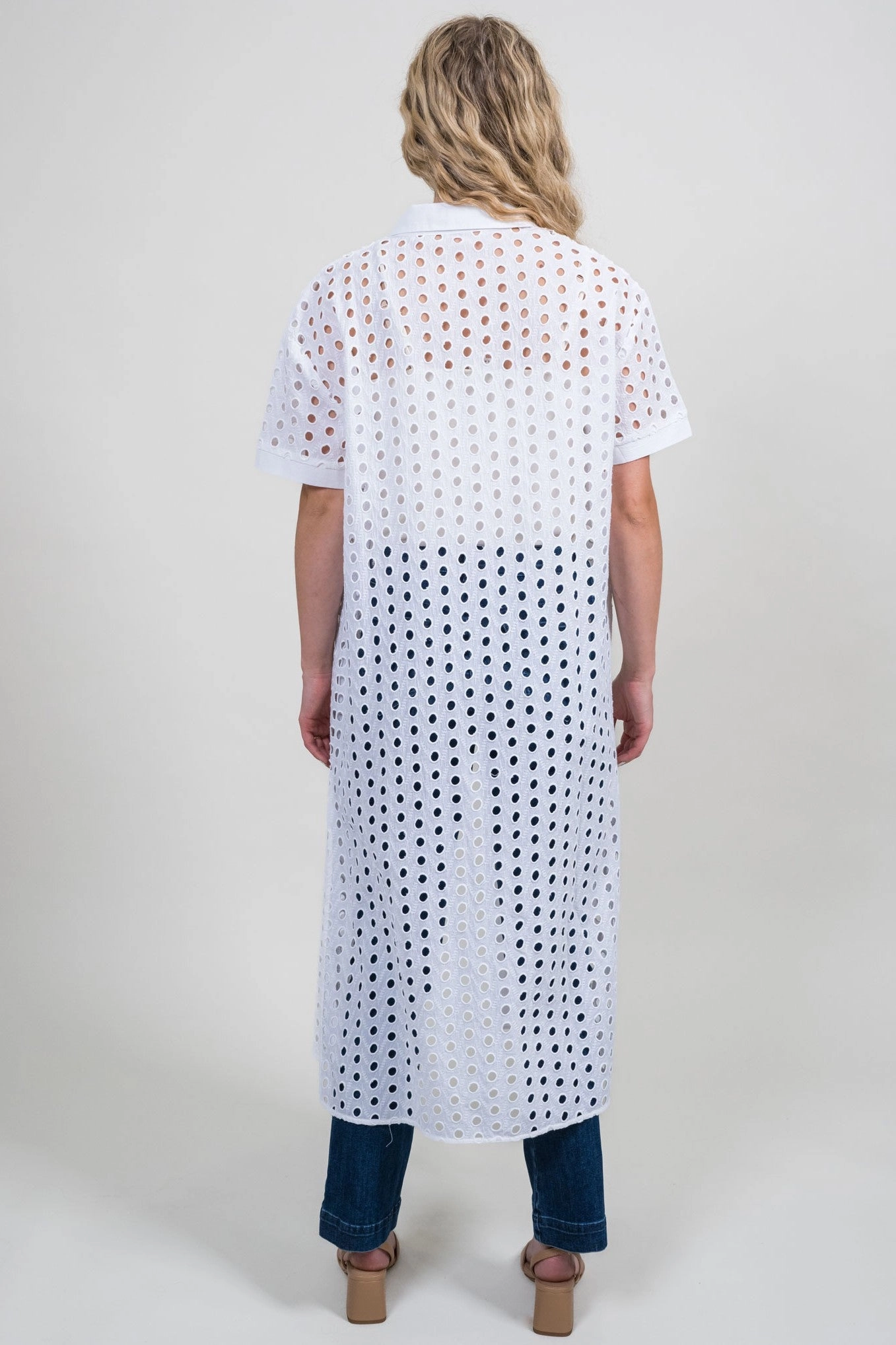 Wind Resistant Lining Modern Travel Look Trisha Tyler - Embroidery Anglaise OverShirt