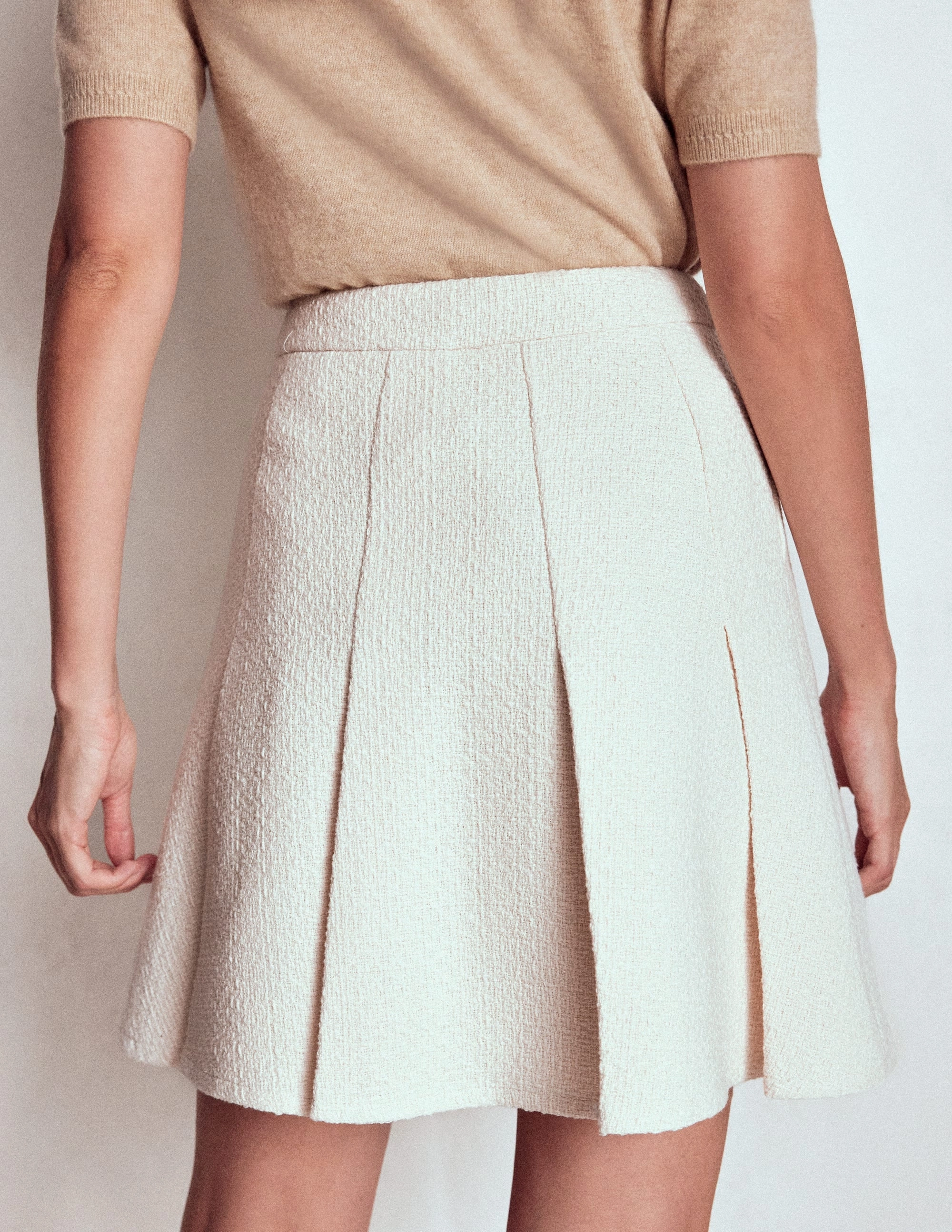 Comfort Wear Flippy Textured Skirt-White