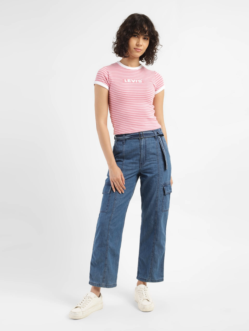 Women's 94 Blue Baggy Fit Mid Rise Jeans Classic Wear Party Look