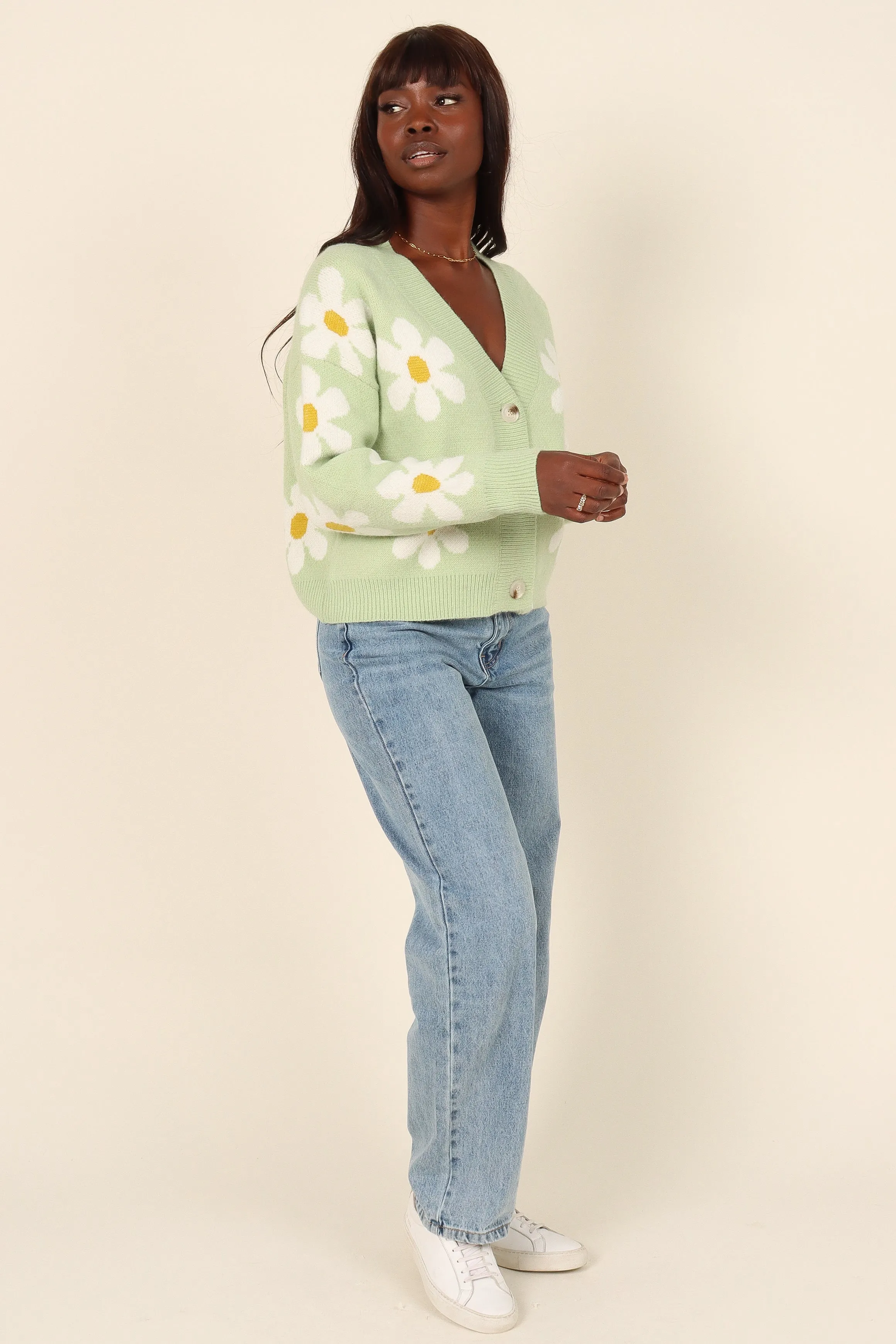 Daisy Cardigan - Green Sustainable Material Recycled Polyester