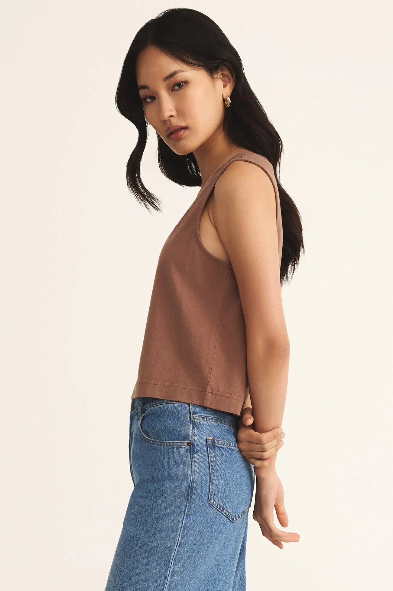 Relaxed and Comfy Stretch Flex Sloane V-Neck Top | Teakwood