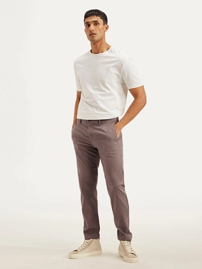 Men's Mauve Tapered Trousers Workout Ready Eco Dye Process
