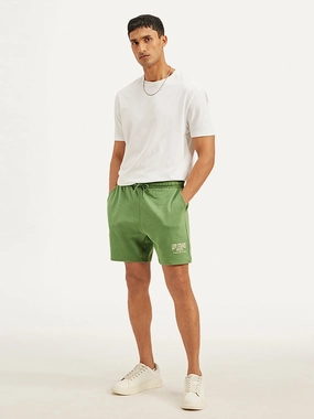Quick Flex Fit Men's Green Regular Fit Shorts