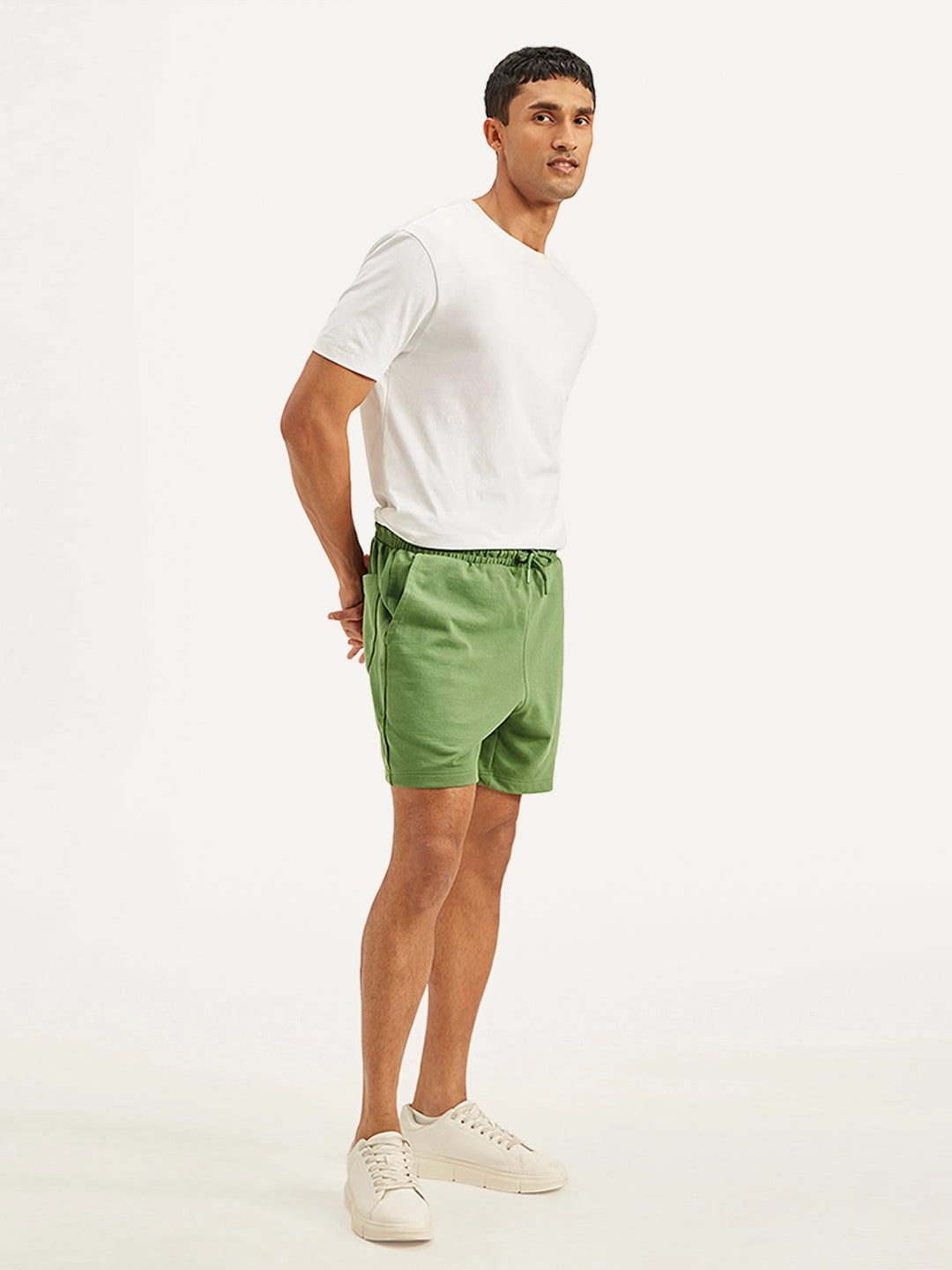 Men's Green Regular Fit Shorts Bootcut style
