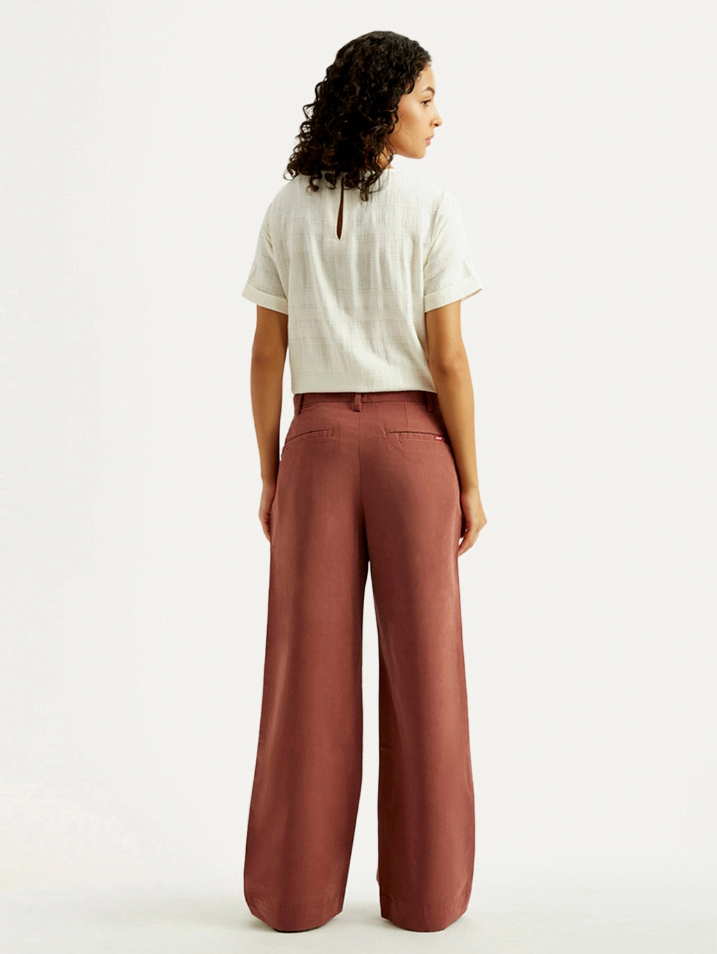 No Gap Waist Non slip grip Women's Rust Flared Fit Mid Rise Trousers