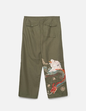 7087 The Bering Strait Embroidered Loose Snopants? Olive OG-107F Comfortable Fit Look Fashion Staple
