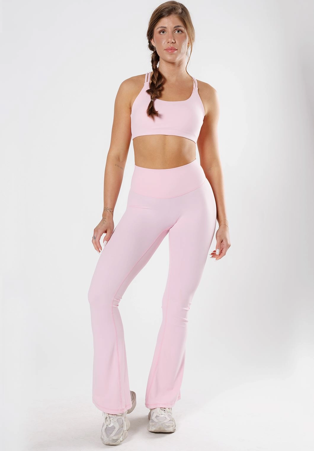 RecStretch Original Sculptseam? Plus Essential Flare Legging 34" Pink Opal Quick Release Moisture Management High Waist Unisex Style