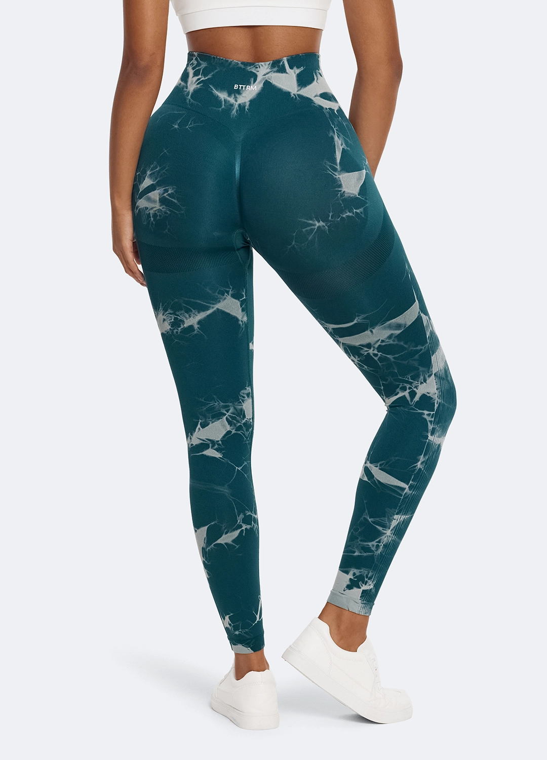 Classic Fitwear Winter Sports Rib Knit Tie Dye Leggings with Push-Up