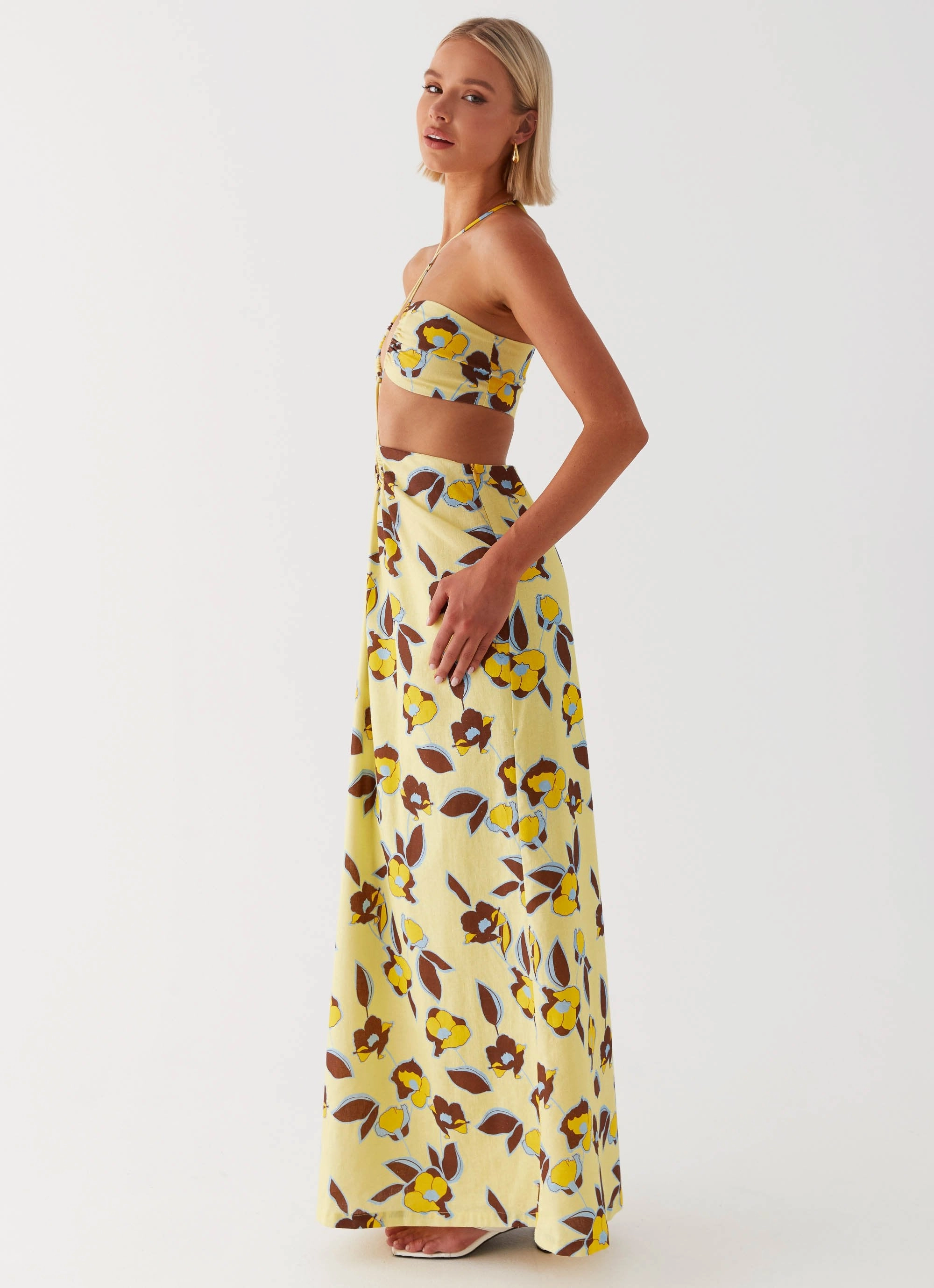 Limited-Edition Nora Linen Maxi Dress - Primrose
