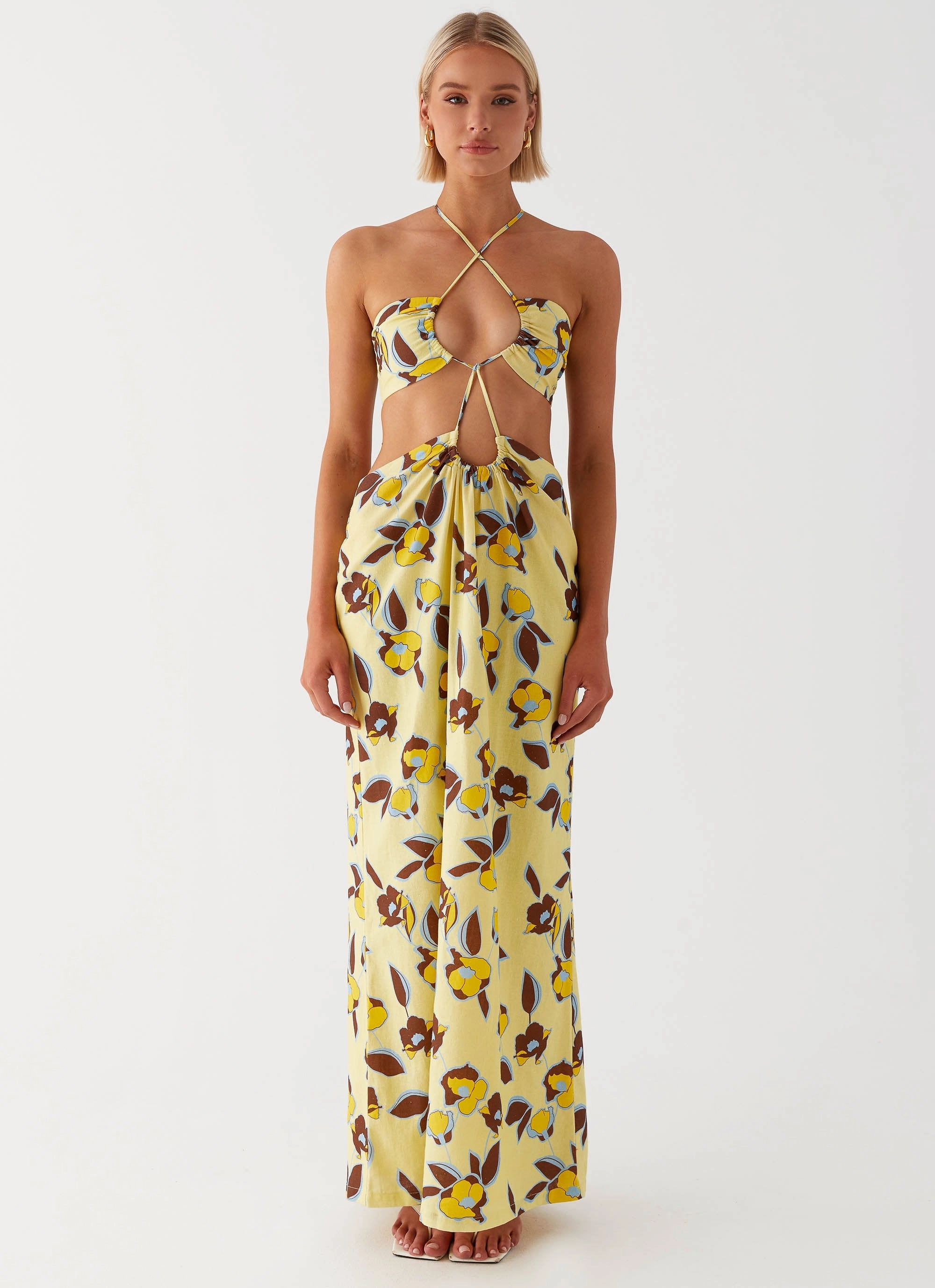 Nora Linen Maxi Dress - Primrose Sheer Light