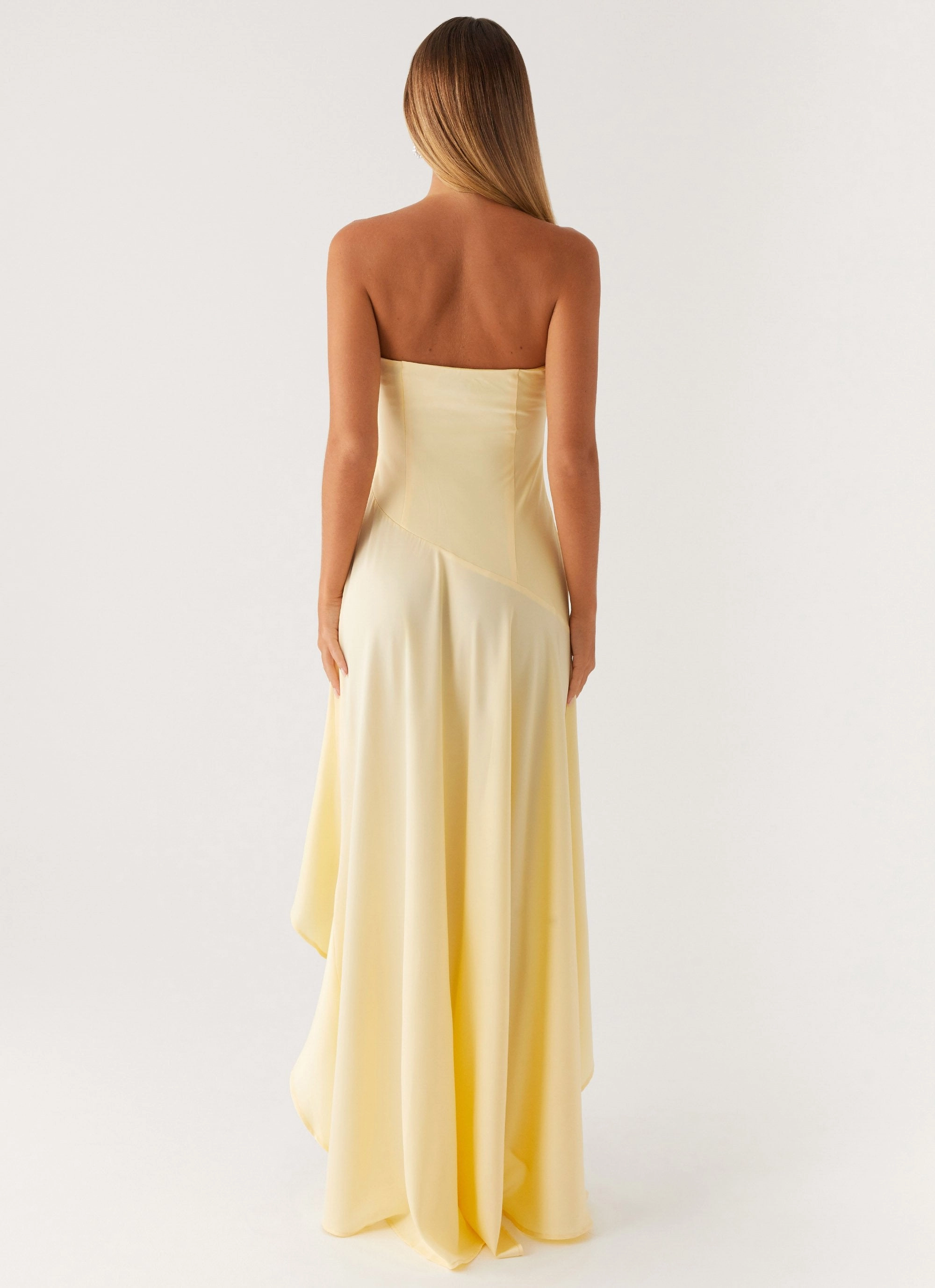 Bodie Maxi Dress - Pastel Yellow Feminine fit-and-flare silhouette