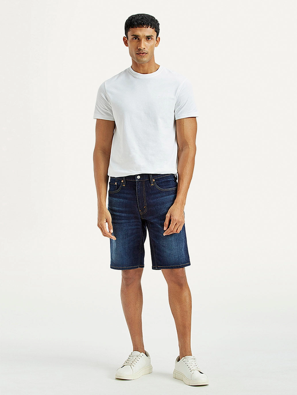 Functional Clothing Men's 541 Mid Indigo Athletic Tapered Fit Mid Rise Shorts