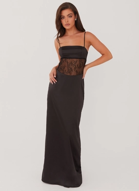 Palais Royale Lace Maxi Dress - Black Garden Fresh Transitional-Wear