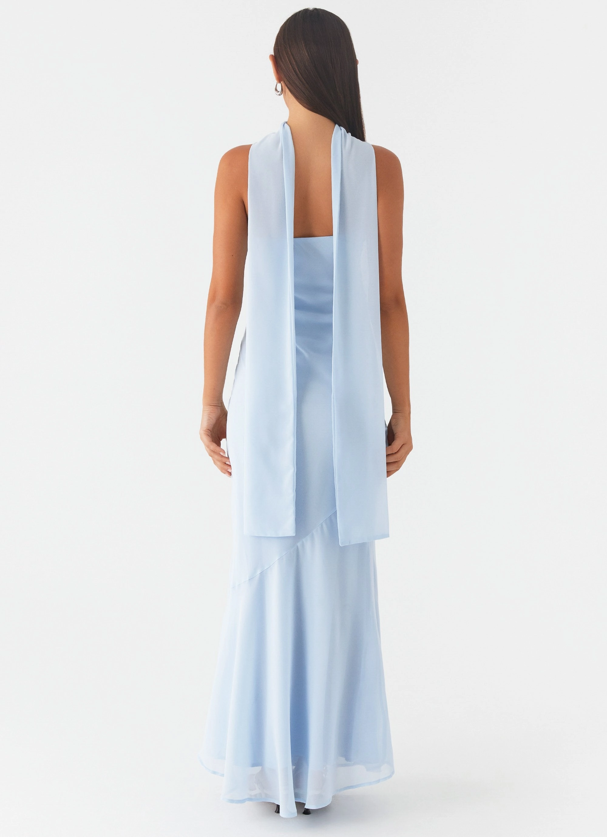 Under The Pagoda Maxi Dress - Blue Lace Accent