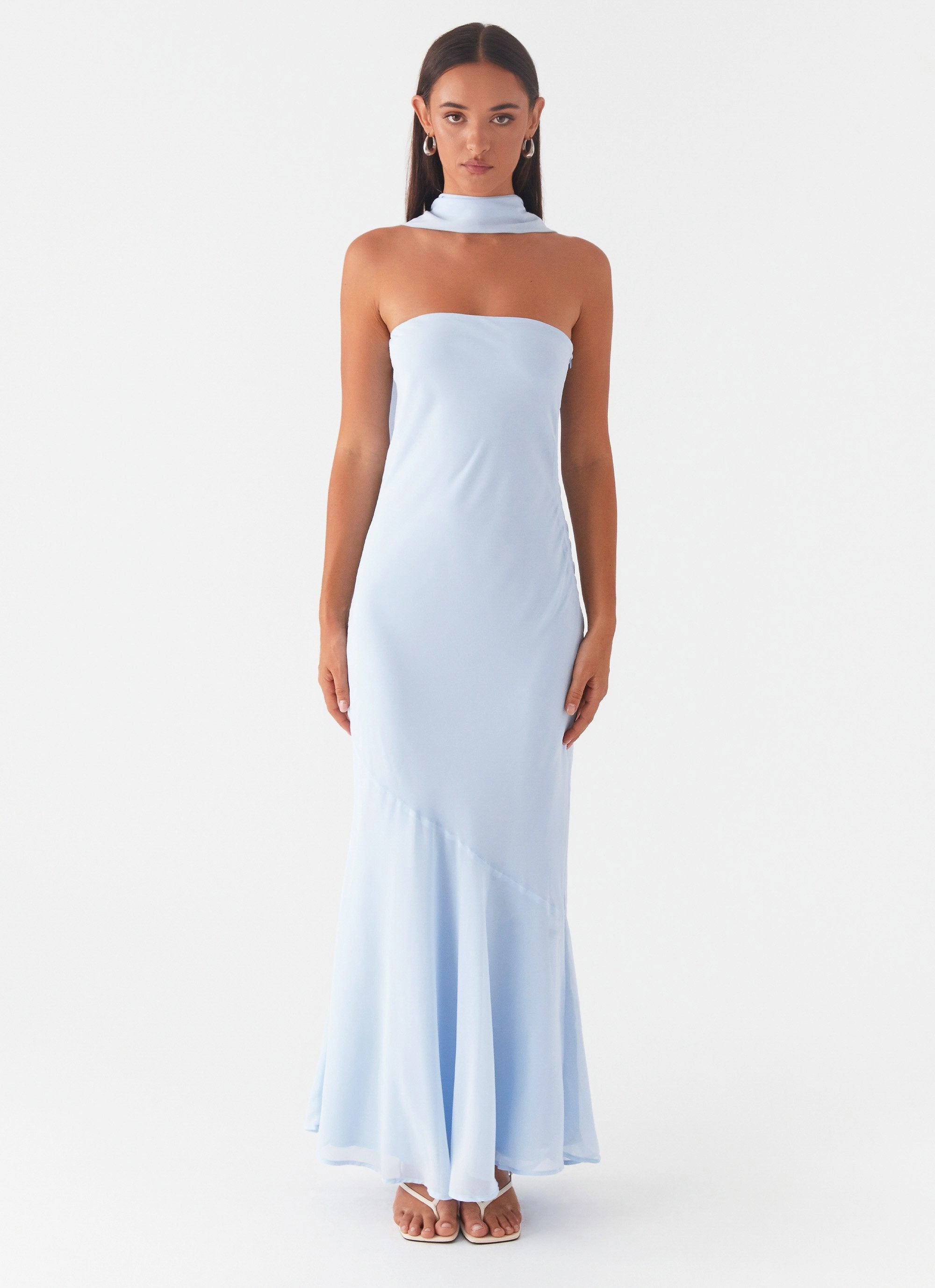 Under The Pagoda Maxi Dress - Blue Mid Fit Smooth Blend