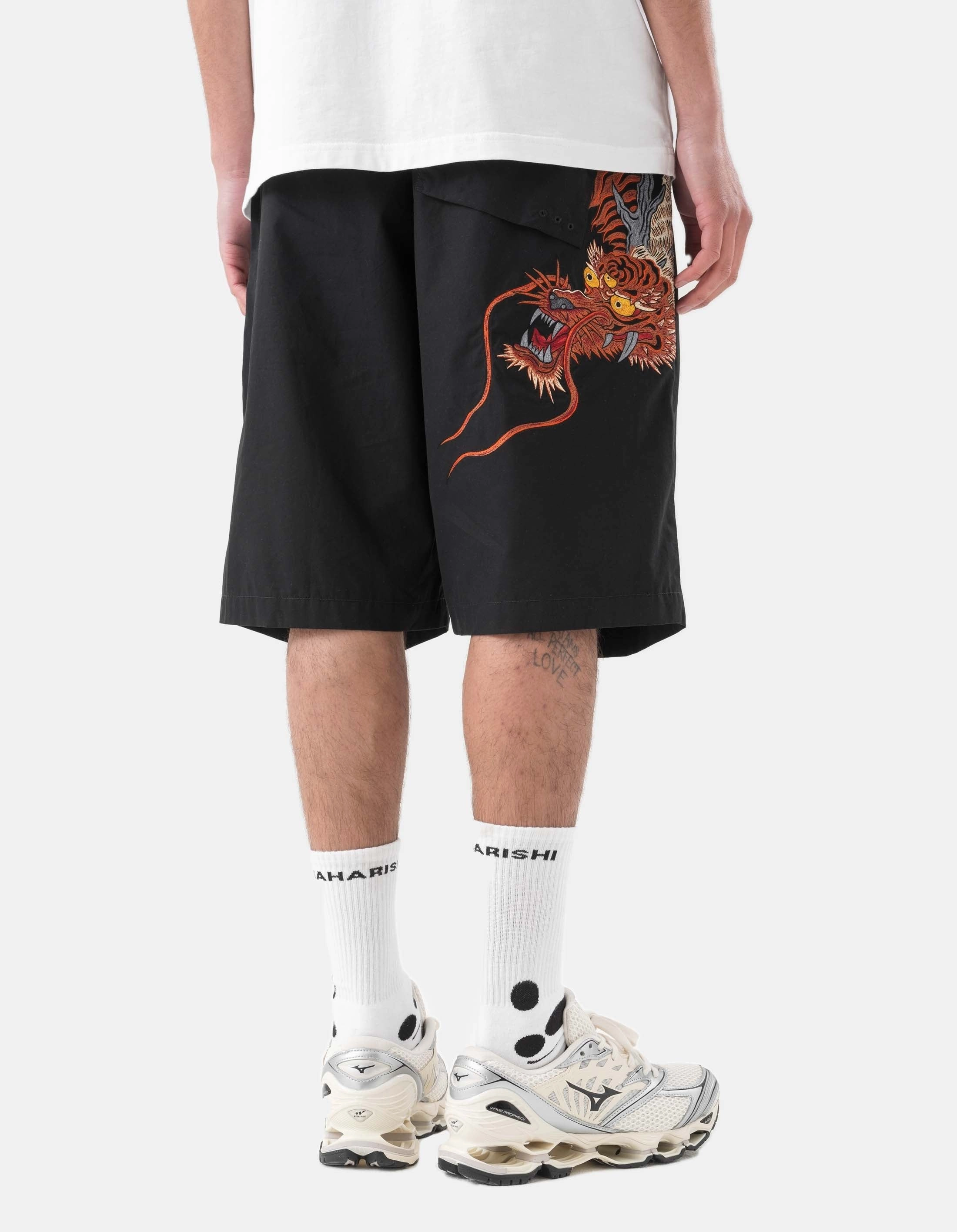 6094 Tiger Dragon Loose Snoshorts Black Leather Look Mesh Ventilation Zones