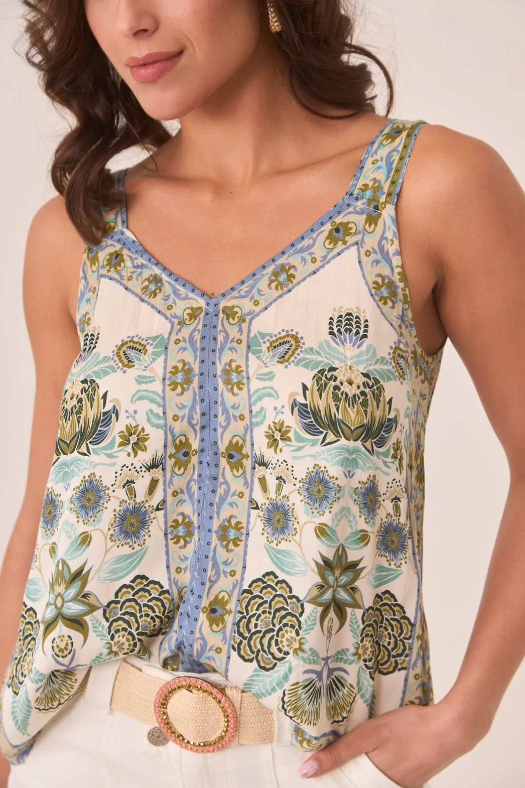 Regular fit normality Summer Ready Positional Print Cami | Green