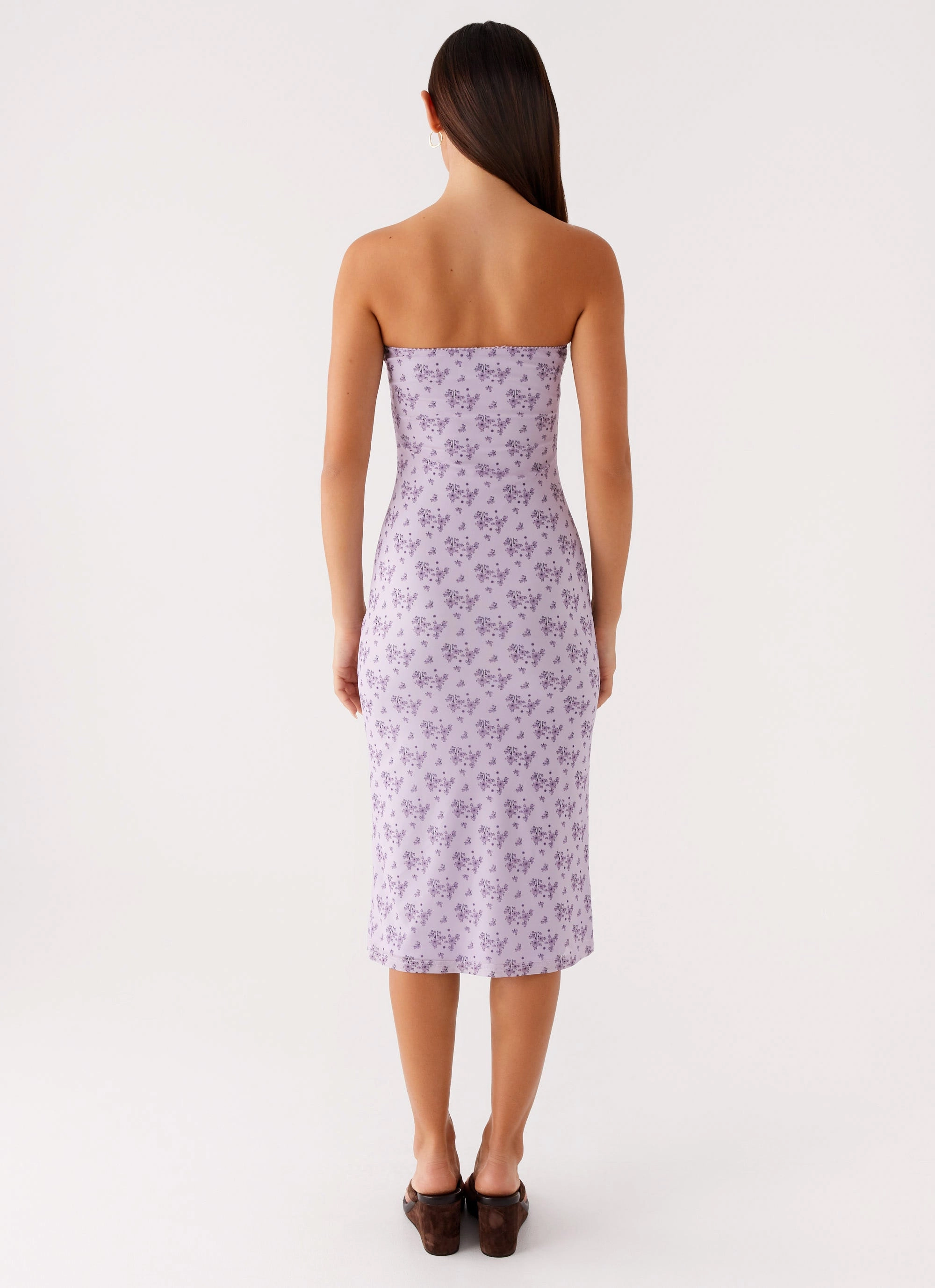 Confident Touch Keila Strapless Midi Dress - Lavender Meadow