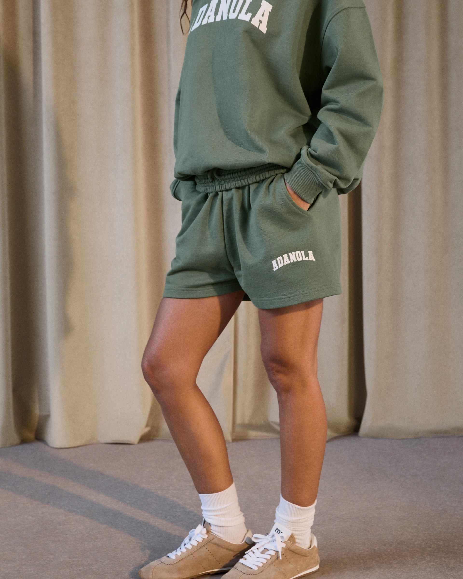 floral shorts All Occasion Varsity Sweat Shorts - Eden Green/Marshmallow White