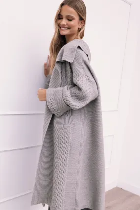 Fresh Season HeatTrapping Fibers Soma Oversized Open Front Cardigan - Grey