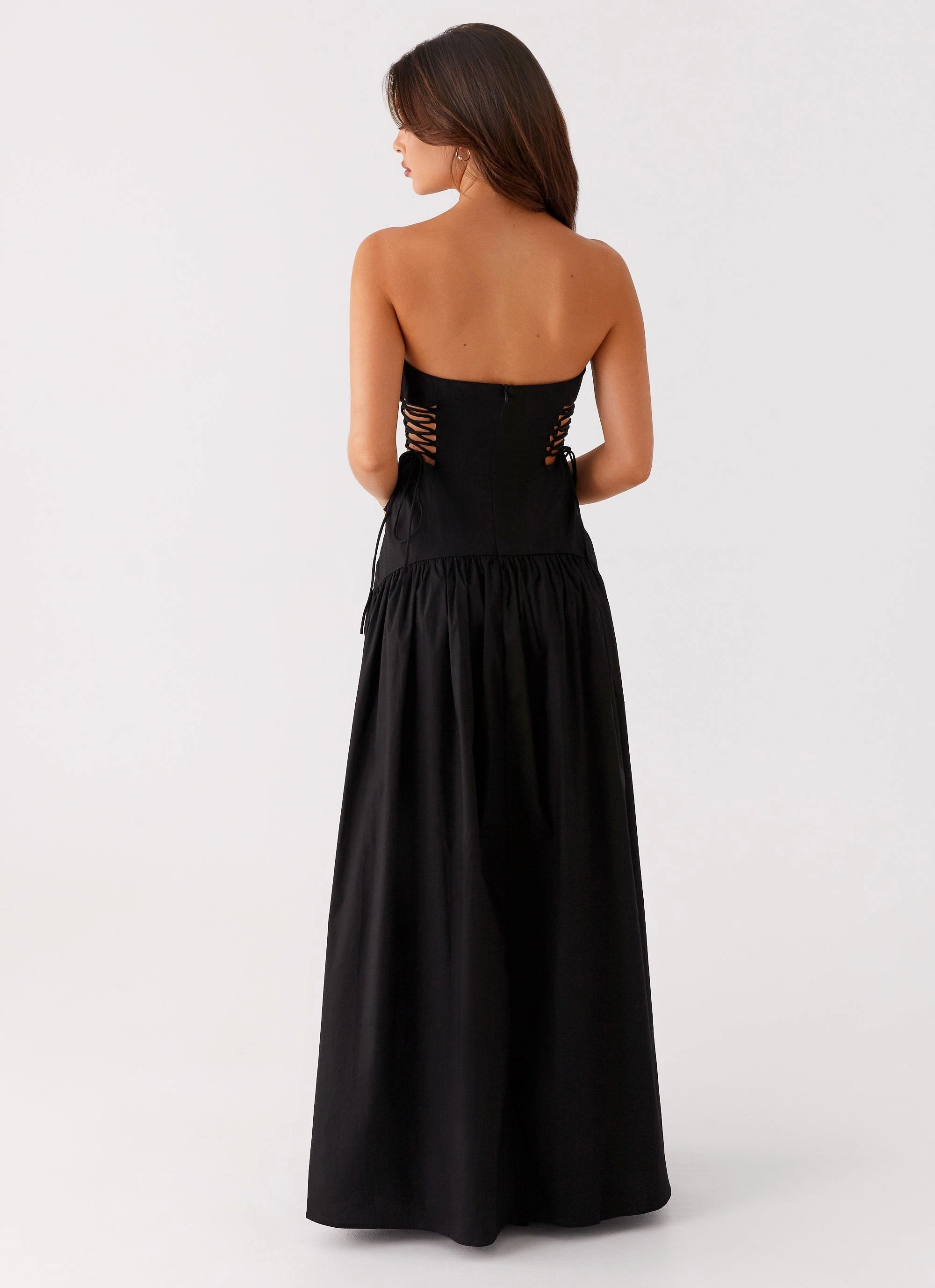 Shirred-Detail Conagh Maxi Dress - Black