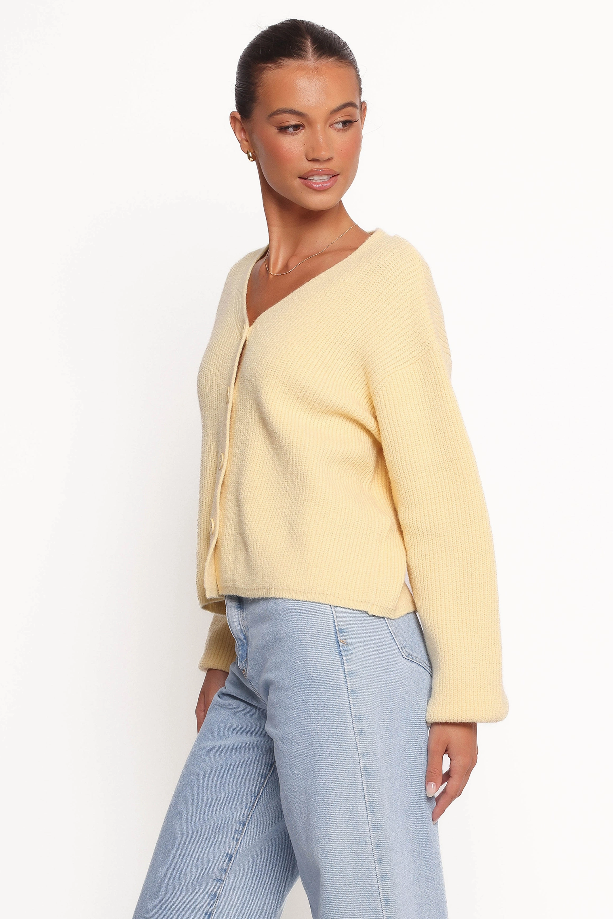 Chic Comforted Sybil Button Front Cardigan - Butter Yellow