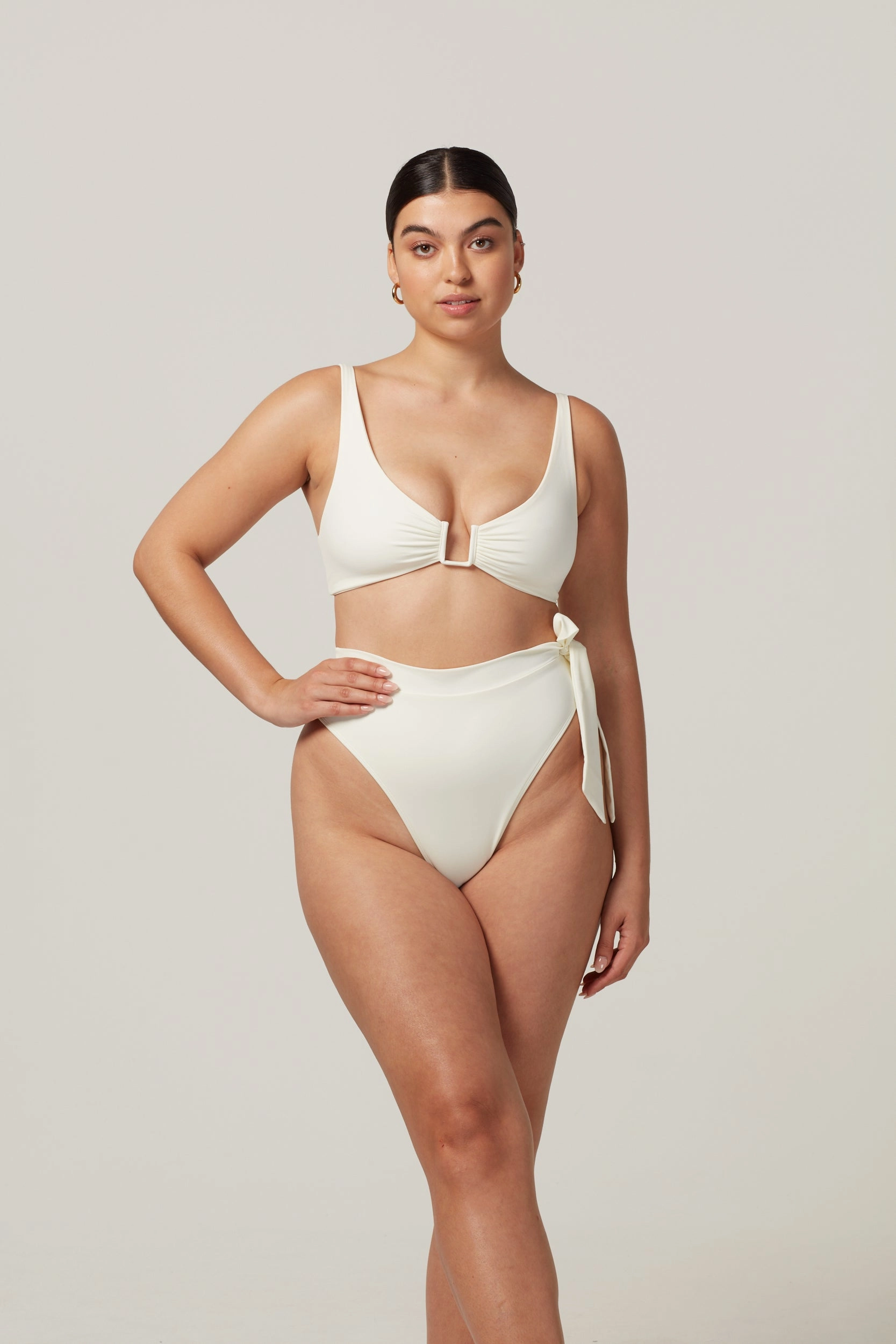 Tahiti Bottom - Ivory Poolside Swim Flattering-Silhouette