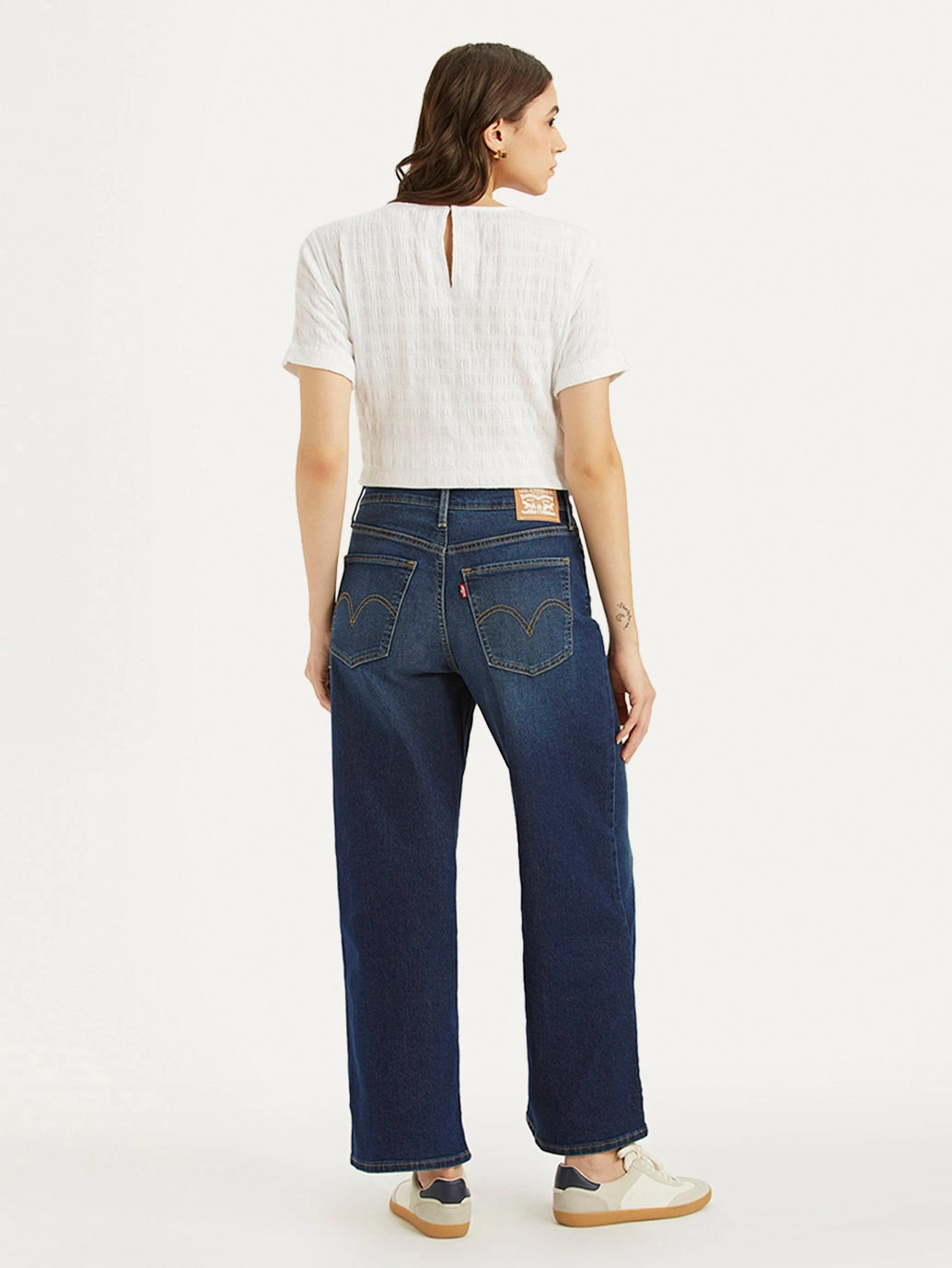 Women's Blue Mile High Wide Leg Fit High Rise Jeans Relaxed Aesthetic