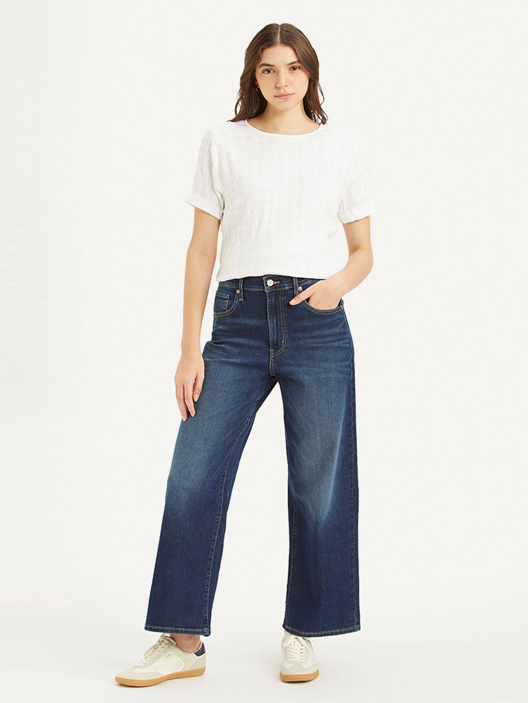 Morning Stroll Music Event Office Wear Smart Fit Design Women's Blue Mile High Wide Leg Fit High Rise Jeans