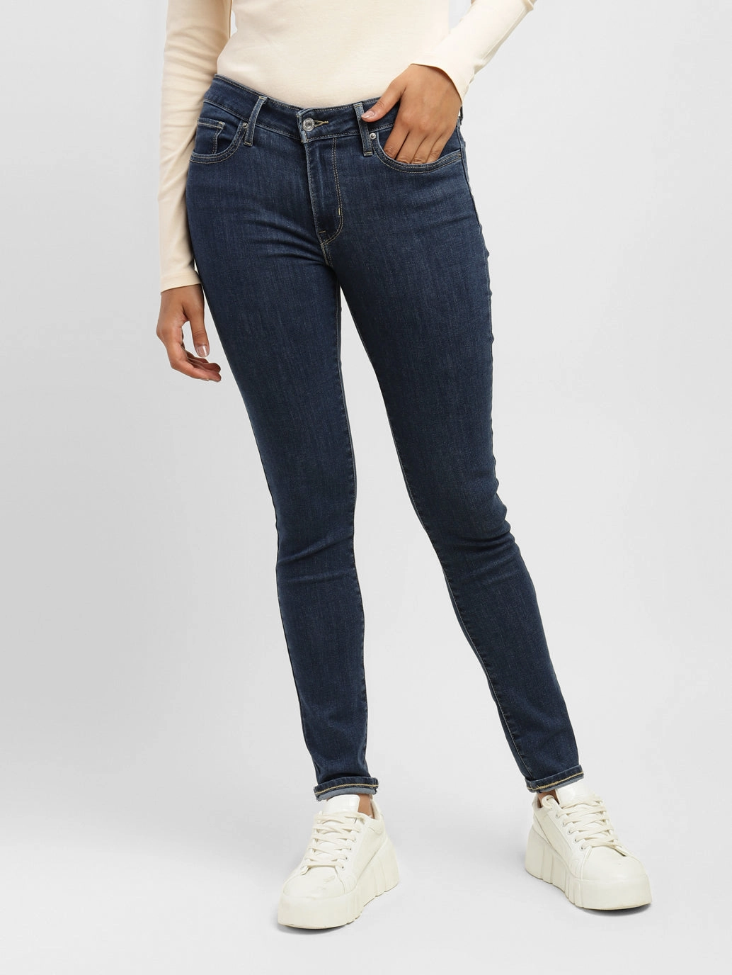 Style Layer Women's 711 Blue Skinny Fit Mid Rise Jeans