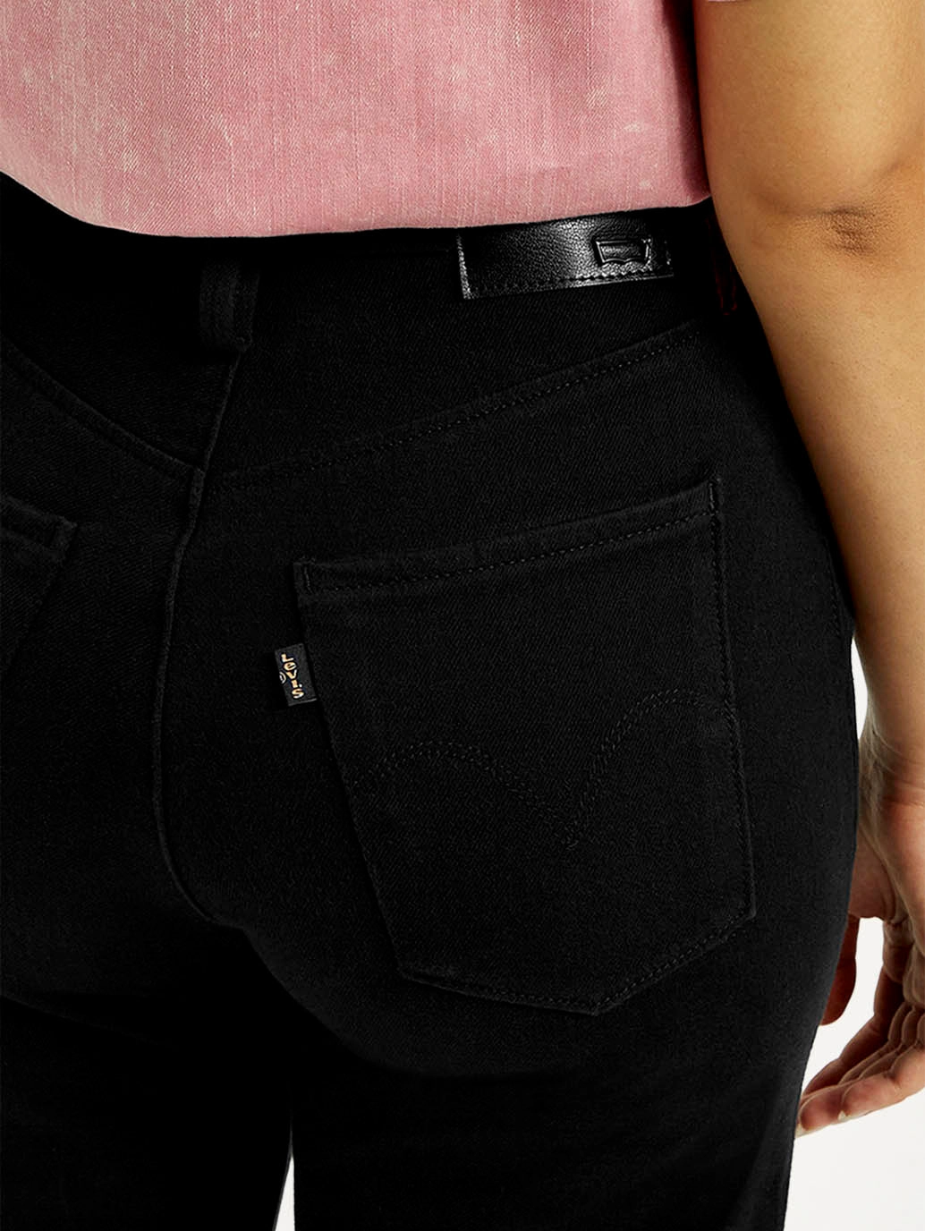 Easy Pair Women's Redloop Black Ribcage Bell Bottom Wide Leg Fit High Rise Jeans