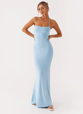 Sweetheart-Neck Crisp Look Talk About Us Maxi Dress - Blue