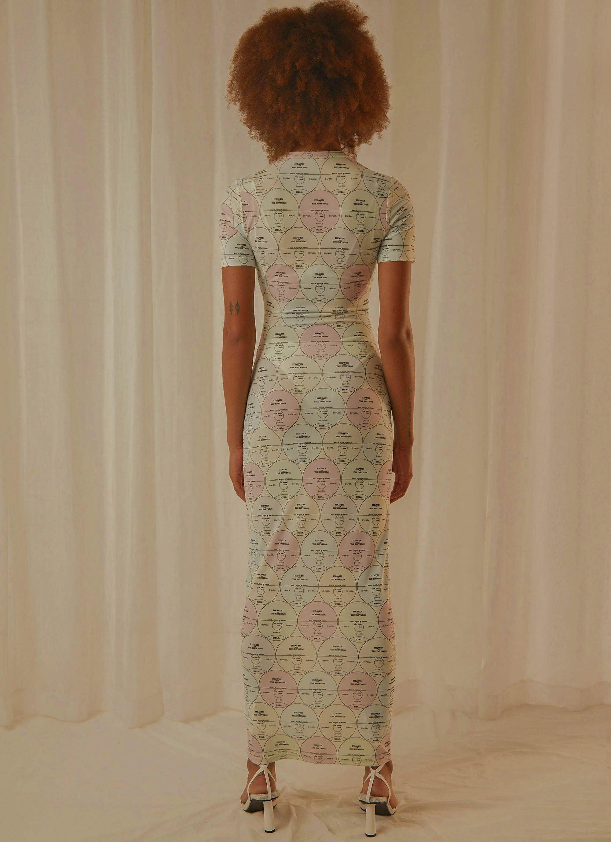 Into the City Mesh Maxi Dress - Pastel Mixtape Cool Texture Lounge Feel