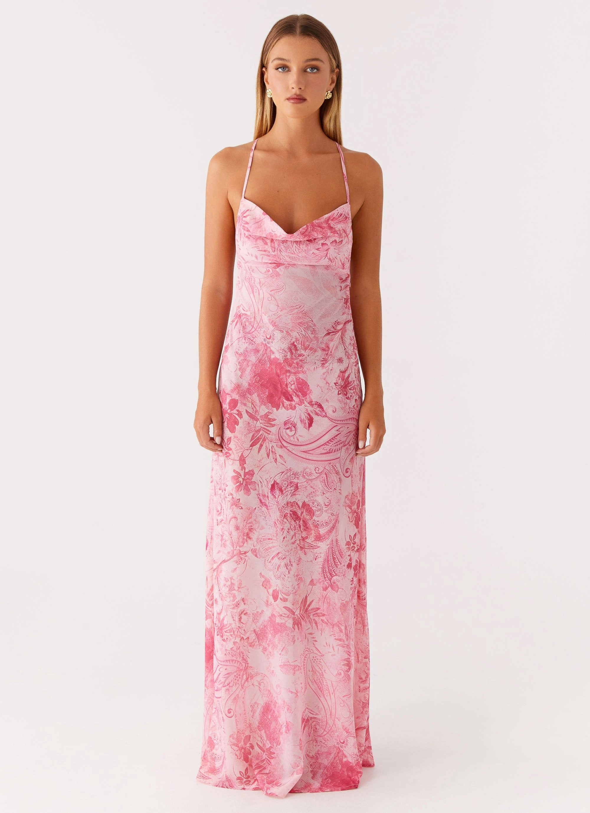 Classic Vibe Tara Maxi Dress - Pink Print