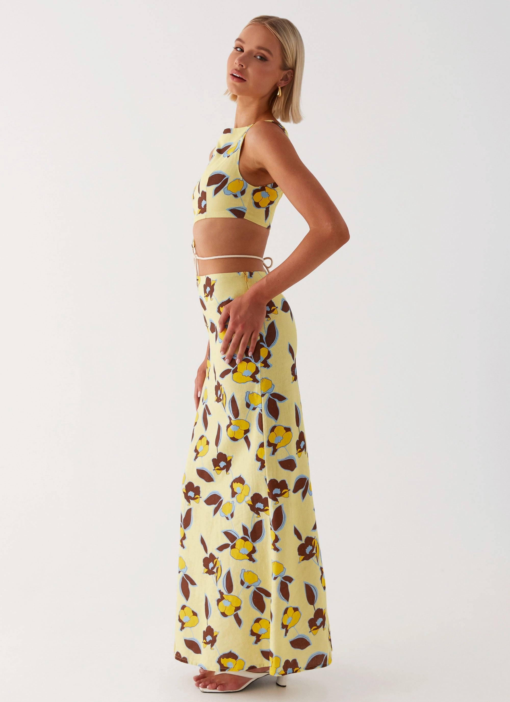 Taryn Cut Out Maxi Dress - Primrose City-Style Button-front