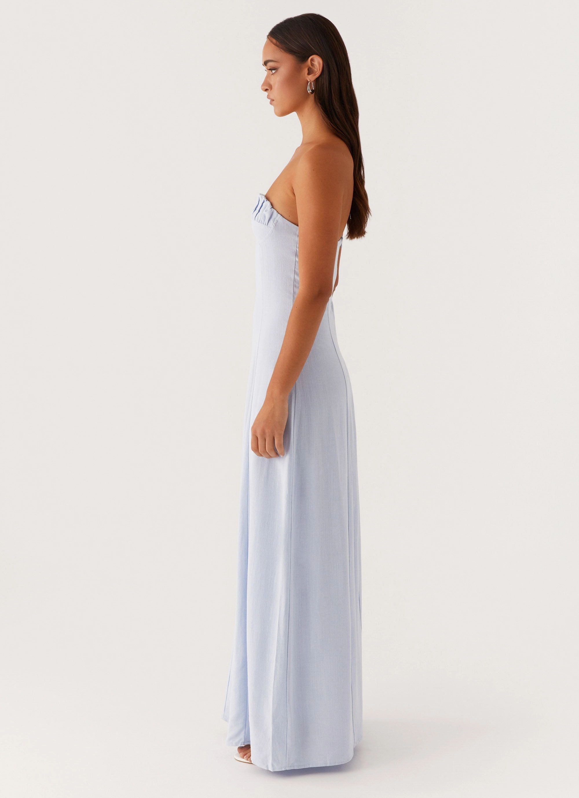 Body Ease Tayla Linen Maxi Dress - Blue
