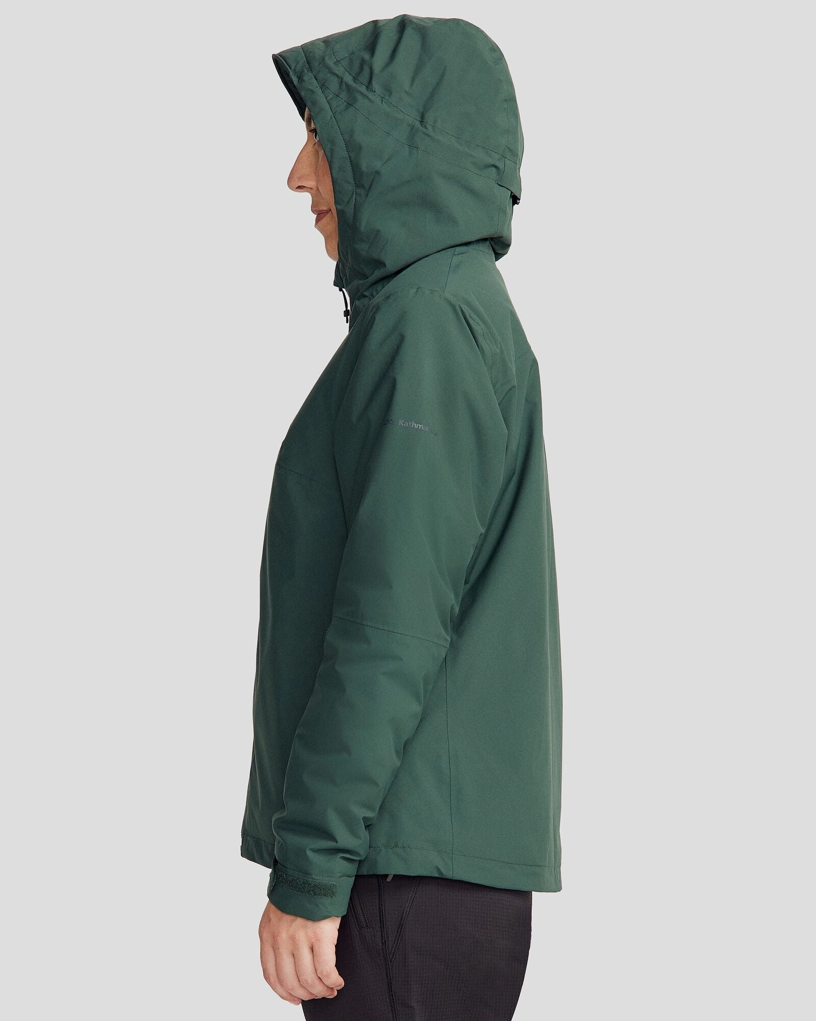 FleeceLined Recycled Material Blend Women's Trailhead 2L novaLOFT Rain Jacket - Deep Forest