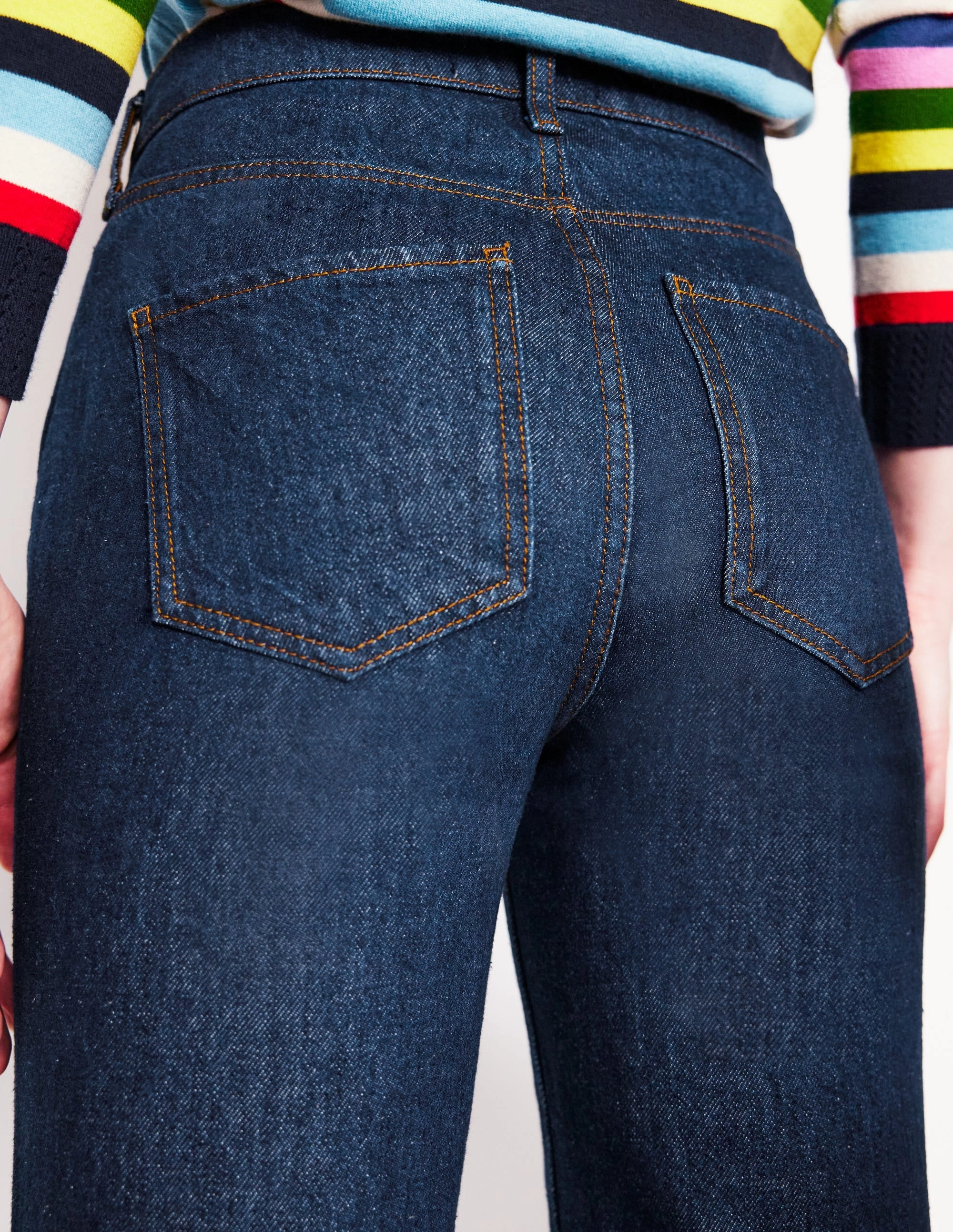 High Rise Straight Leg Jeans-Indigo Rinse Hygienic Coating Timeless Utility