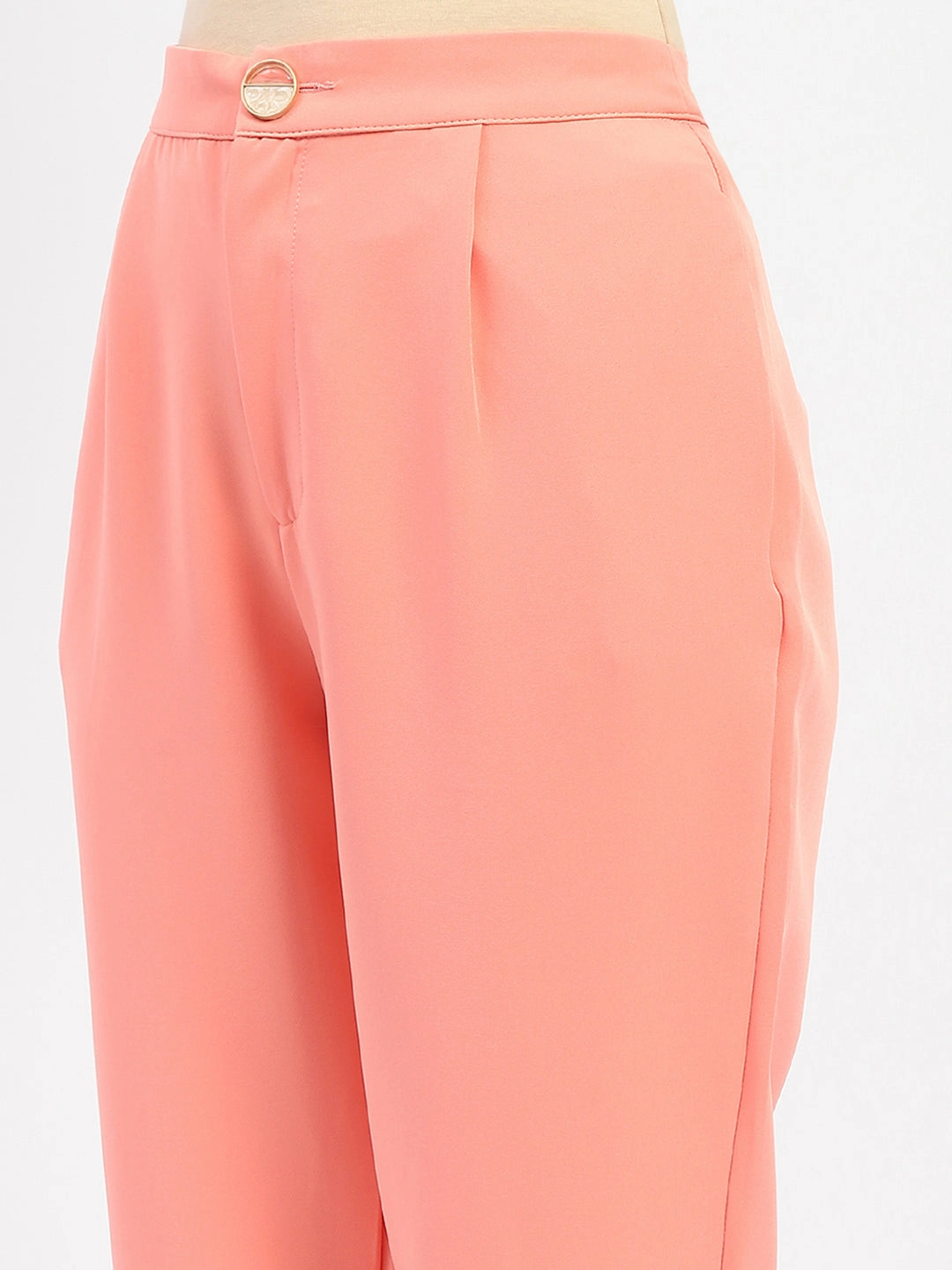 Perfectly Fit Madame Salmon Solid Regular Trousers
