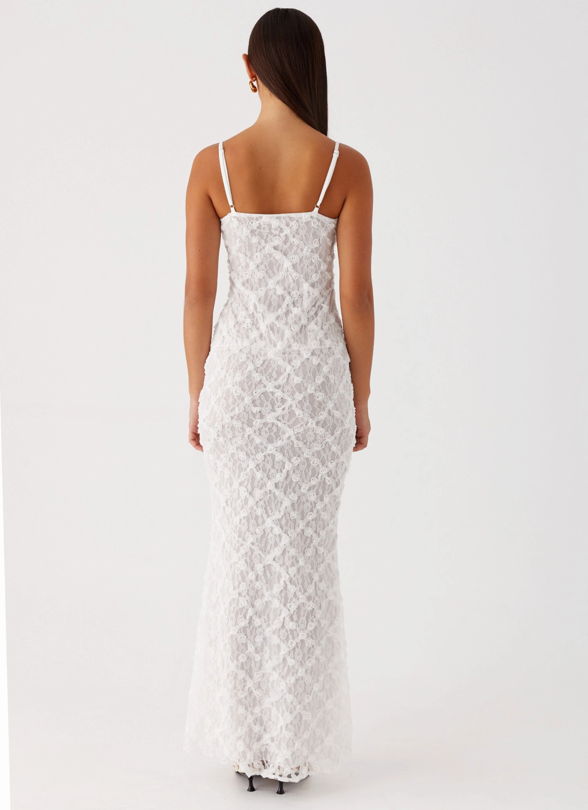 That Girl Maxi Dress - White Evening Vibe Balloon-Sleeve