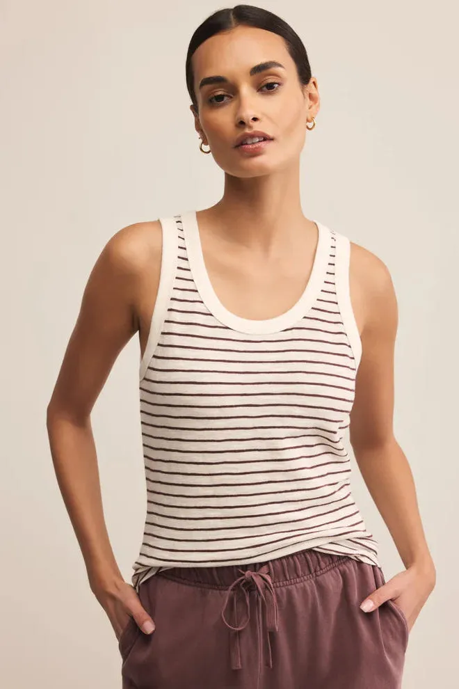 The Perfect Striped Tank | Sandalwood Printed style Cozy Layer Fit