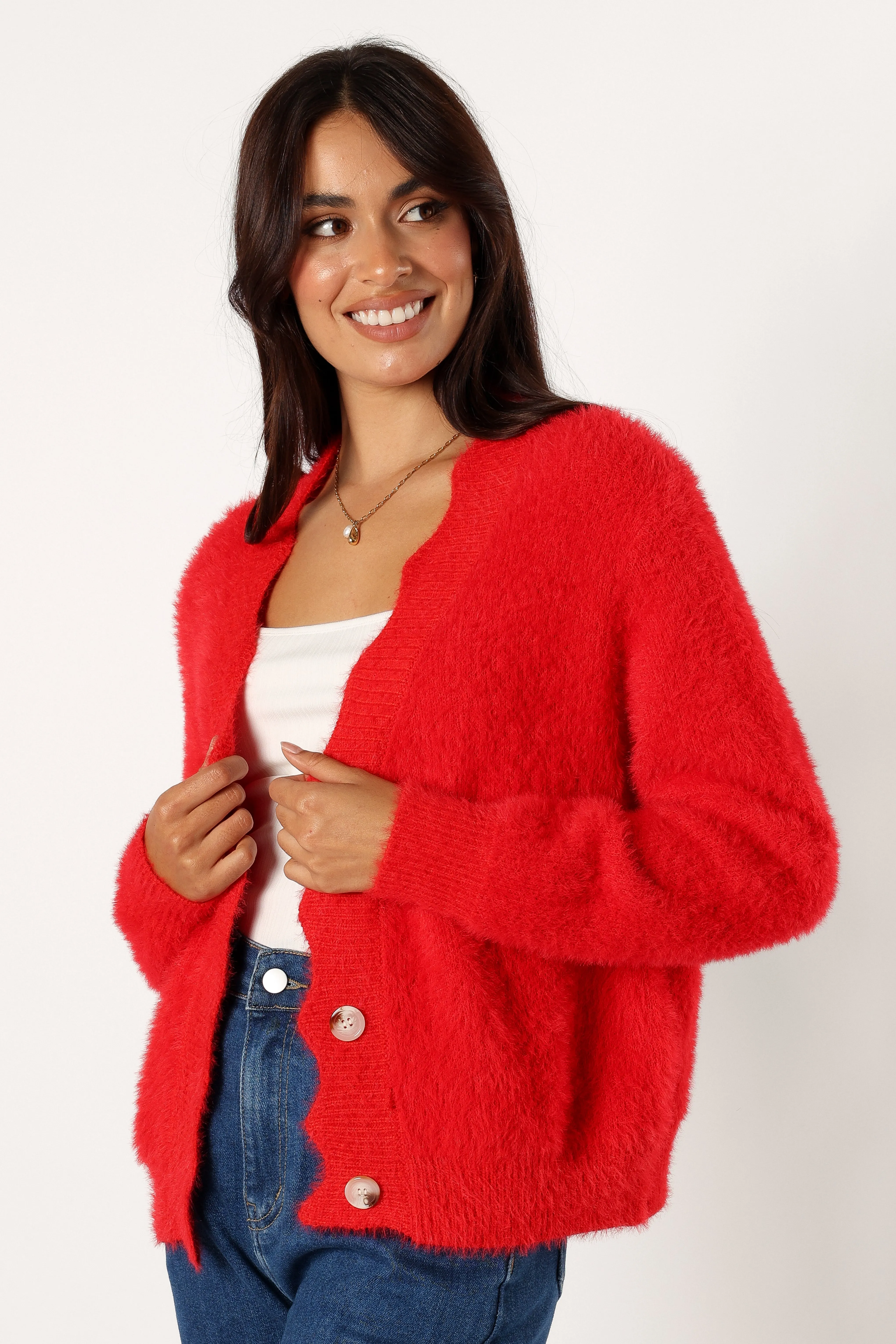 Non Irritating Clara Cardigan - Red