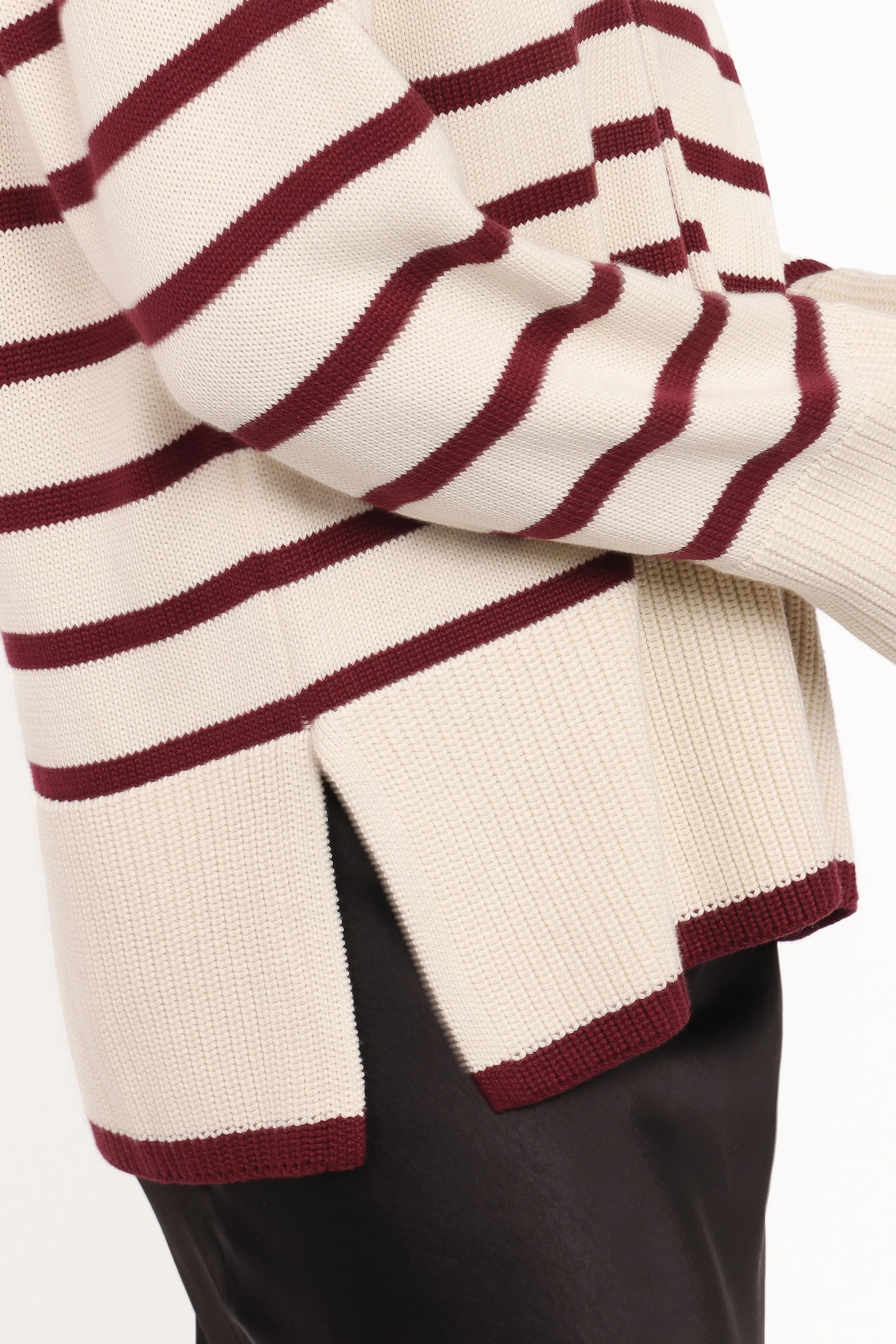High Thread Count Effortless Comfort Aydee Cardigan - Cherry Stripe